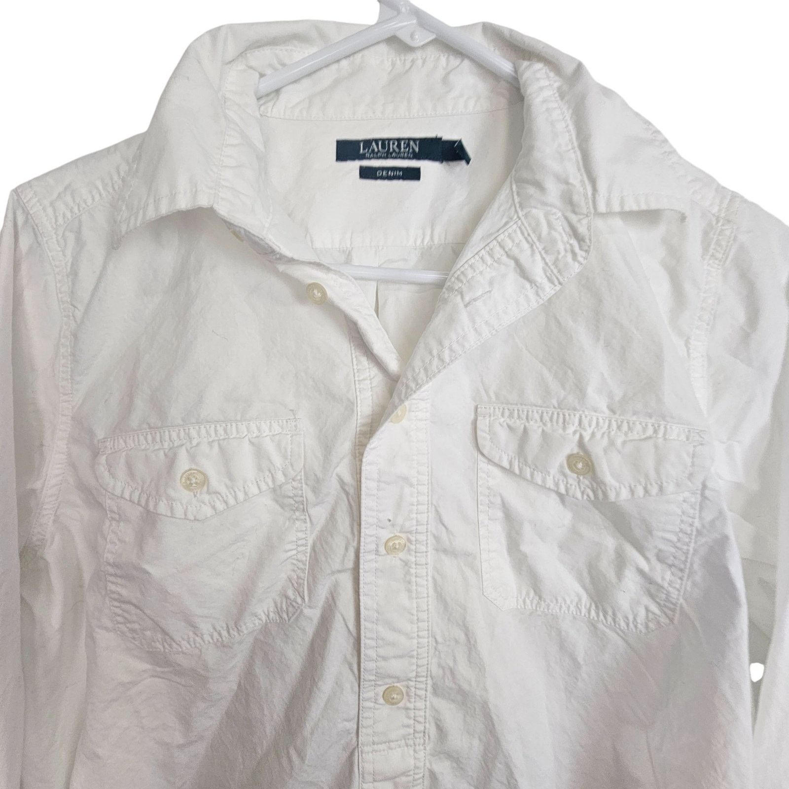 Lauren Ralph Lauren Lauren Ralph Lauren Womens Denim Shirt Size M Classic Preppy Size M / US 6-8 / IT 42-44 - 2 Thumbnail