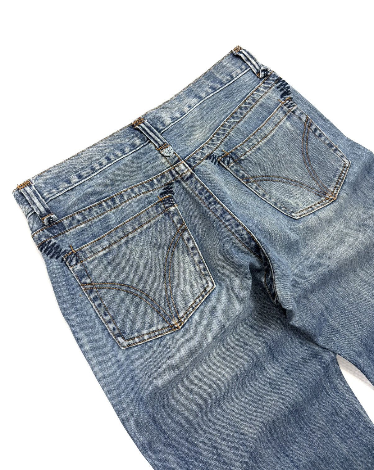 Dolce & Gabbana 00s Dolce & Gabbana Vintage Distressed Logo Jeans Blue Italy Size 34" / US 12 / IT 48 - 15 Thumbnail