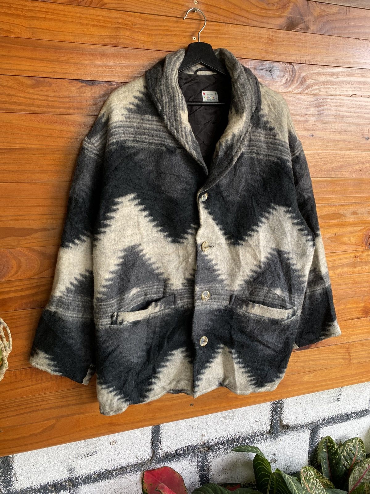 Japanese Brand Kredo Bell Japanese Wool Blend Pattern Winter Outerwear Size US L / EU 52-54 / 3 - 5 Thumbnail