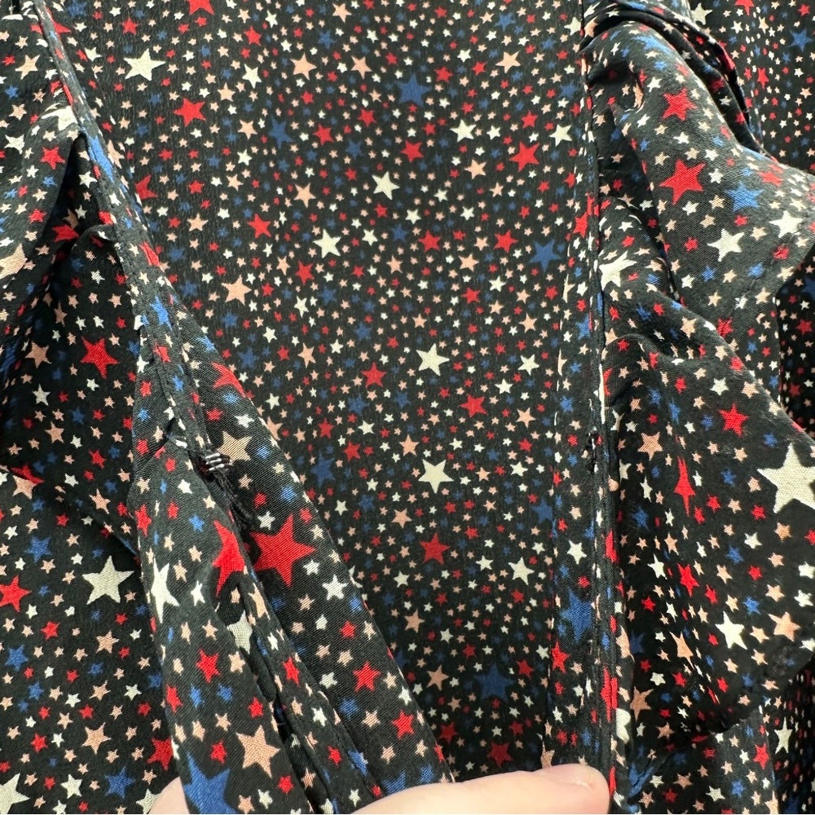 Madewell Madewell Silk Ruffle-Hem Wrap Long Sleeve Top Starry Night Size M / US 6-8 / IT 42-44 - 7 Thumbnail