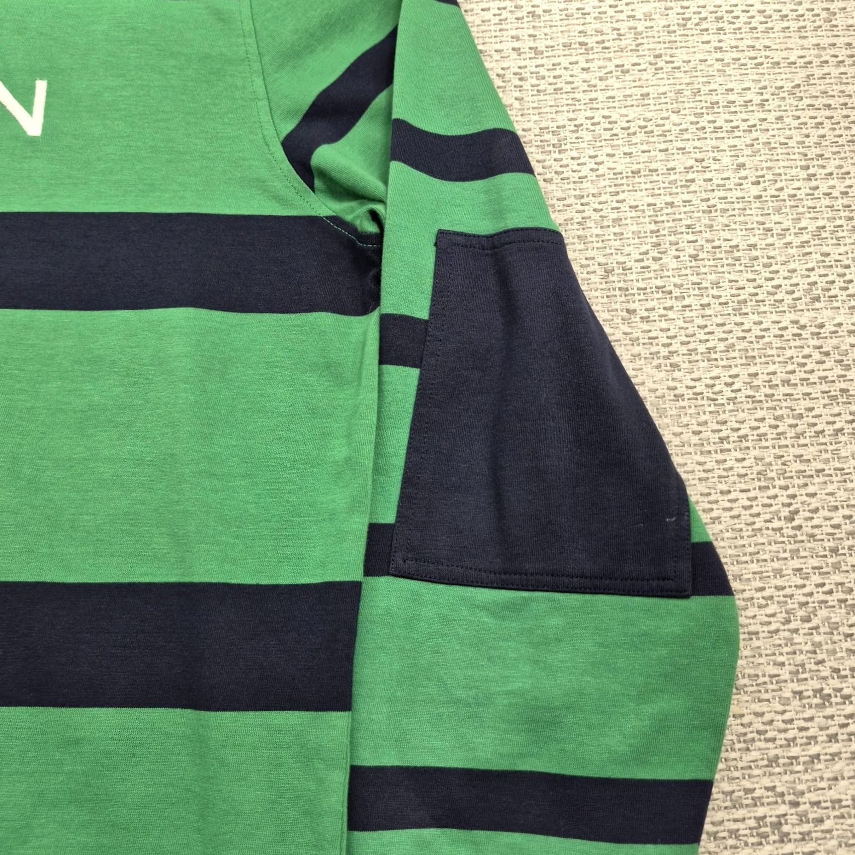 Nautica Nautica Mens 2XL Rugby Polo Sweater Shirt Green Striped 1/4 Zip Collared Size US XXL / EU 58 / 5 - 4 Thumbnail