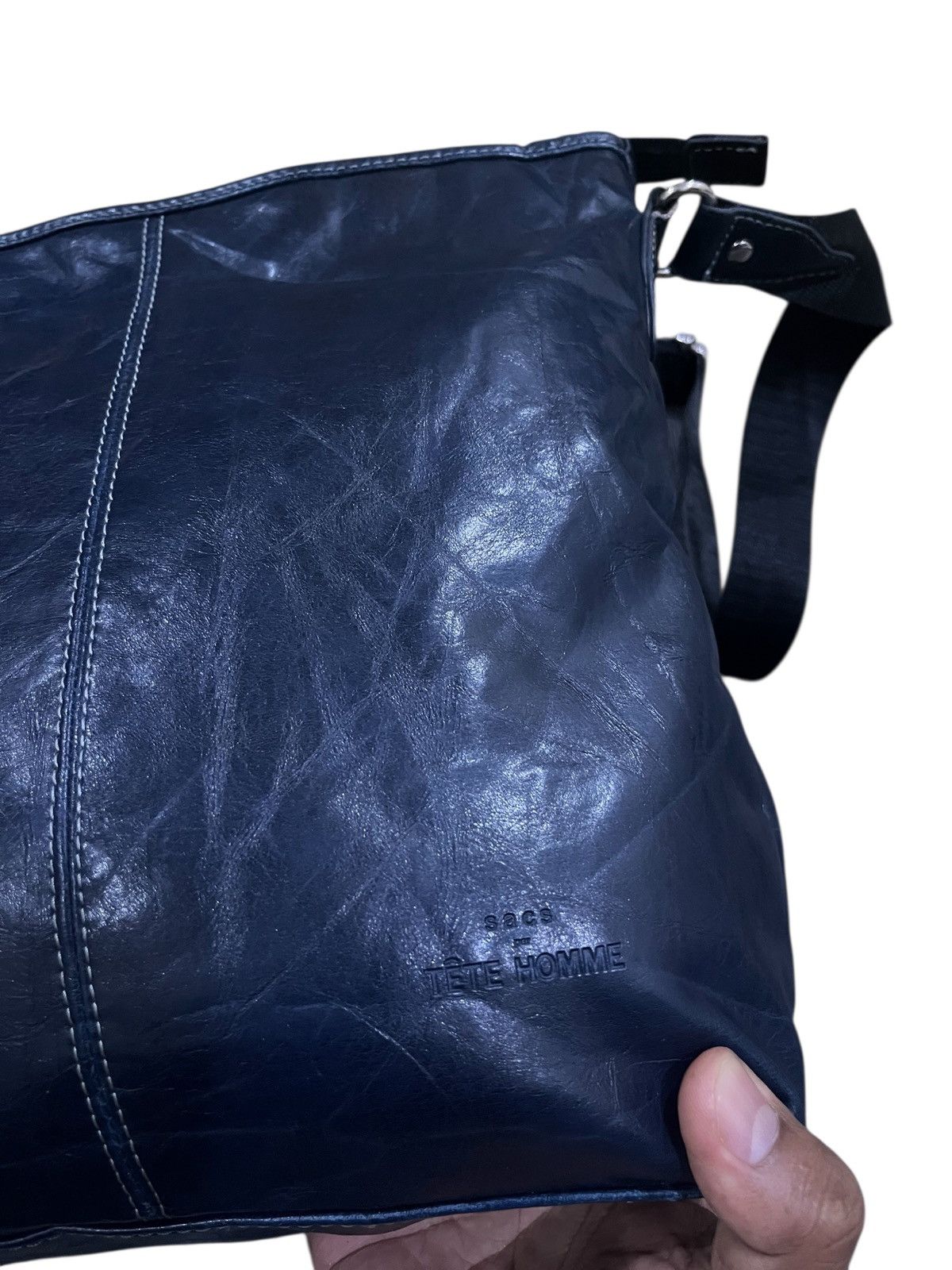 Issey Miyake SACS for TETE HOMME by ISSEY MIYAKE LEATHER CROSS BODY BAG Size ONE SIZE - 3 Thumbnail