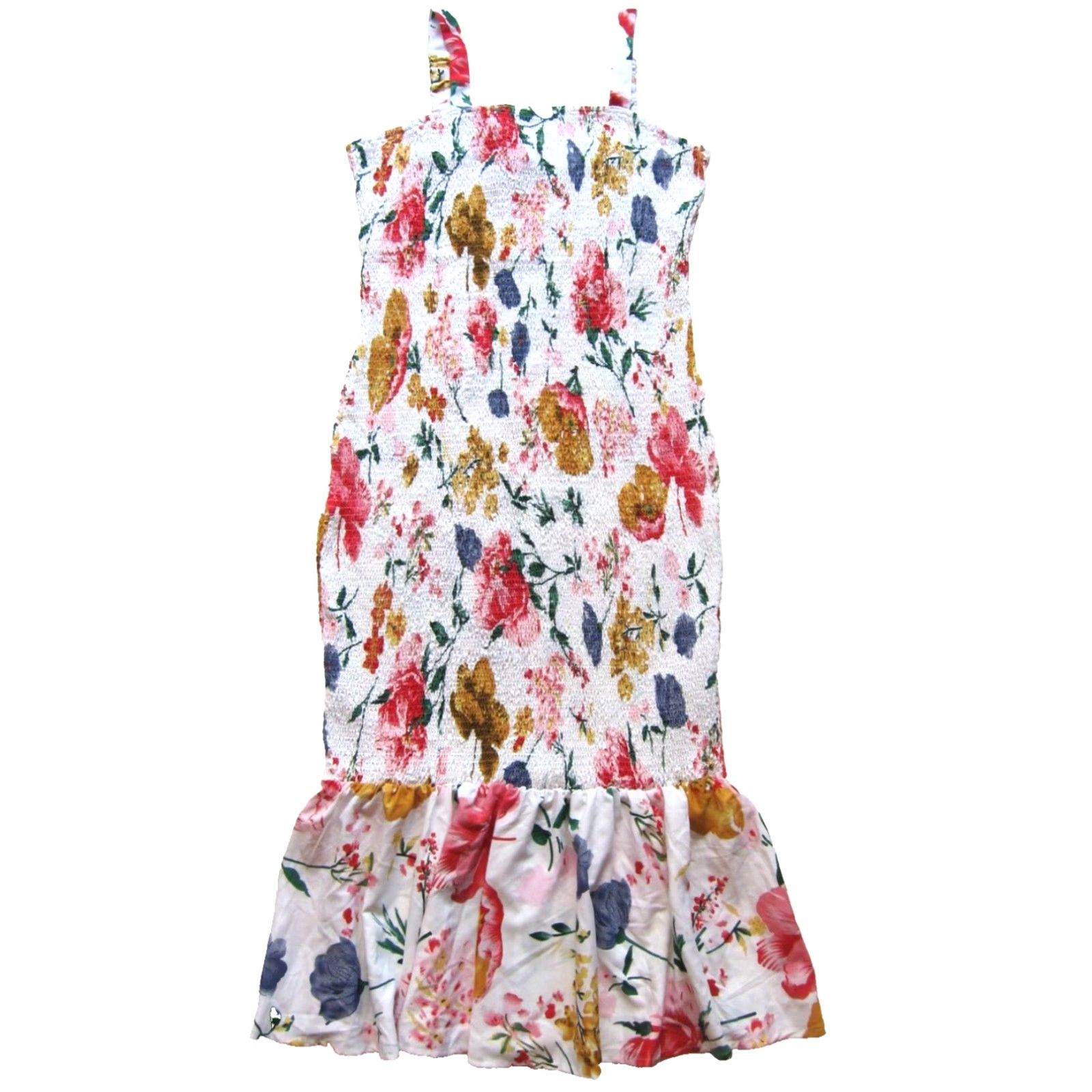 Vintage VINTAGE NWT Pretty Garden Pink Floral Stretch Long Mermaid Tank Dress XL Size XL / US 12-14 / IT 48-50 - 2 Thumbnail