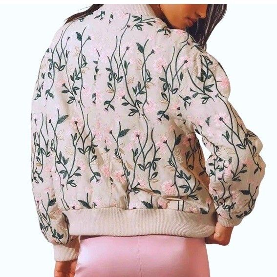 AVEC LES FILLES Avec Les Filles Pastel Floral Bomber Jacket Women's NWT SM Size S / US 4 / IT 40 - 3 Thumbnail