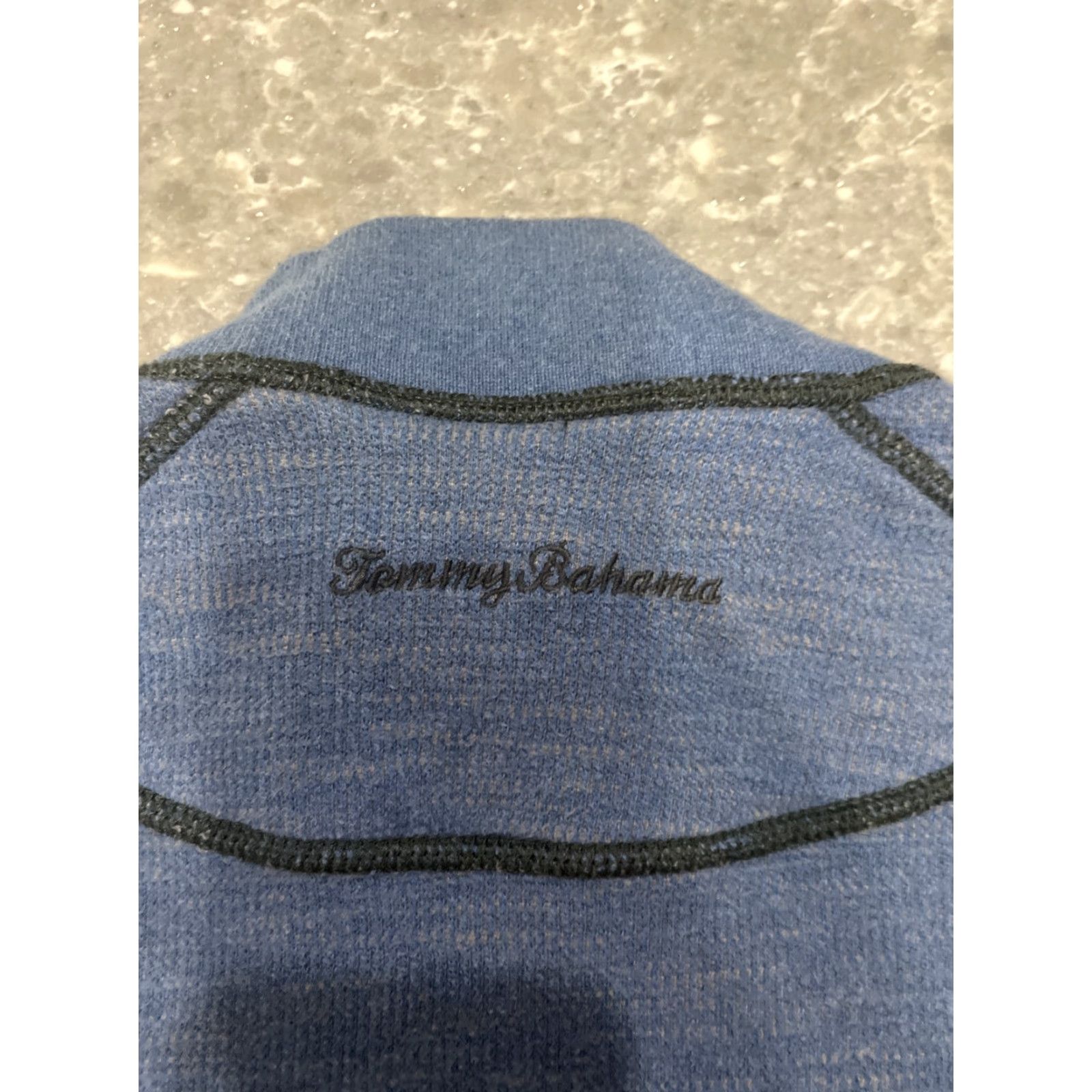 Tommy Bahama Tommy Bahama Vest Sweater Mens 2XL Blue Solid Full Zip Marlin Embroidered Classic Preppy Knit Stand-Up Collar Casual Formal Golf Beach Classiccore Size US XXL / EU 58 / 5 - 8 Thumbnail