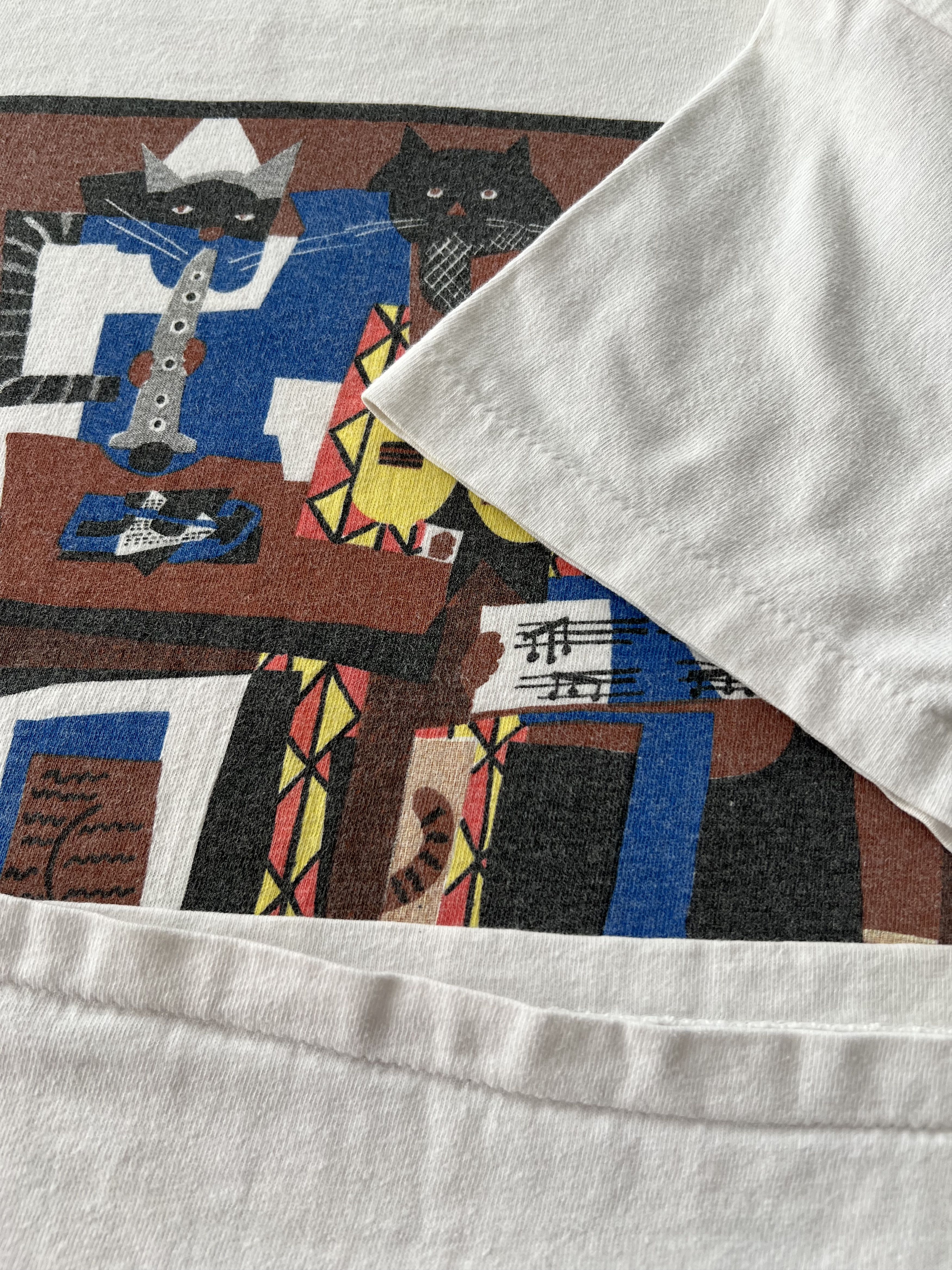 Arts & Science Vintage 1990 Picatso Pablo Picasso Parody Cat Art T-shirt Size US S / EU 44-46 / 1 - 7 Thumbnail