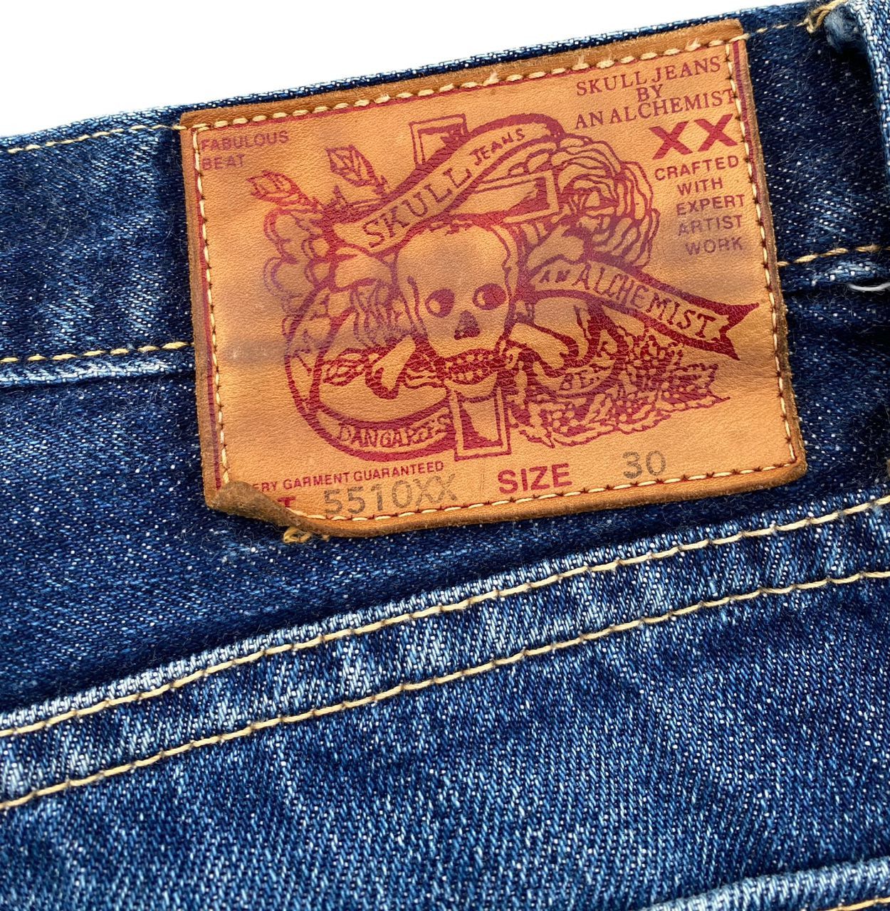 Japanese Brand 💥BOOTCUT💥VINTAGE SKULLS JEANS BY ANALCHEMIST DENIM Size US 30 / EU 46 - 11 Thumbnail