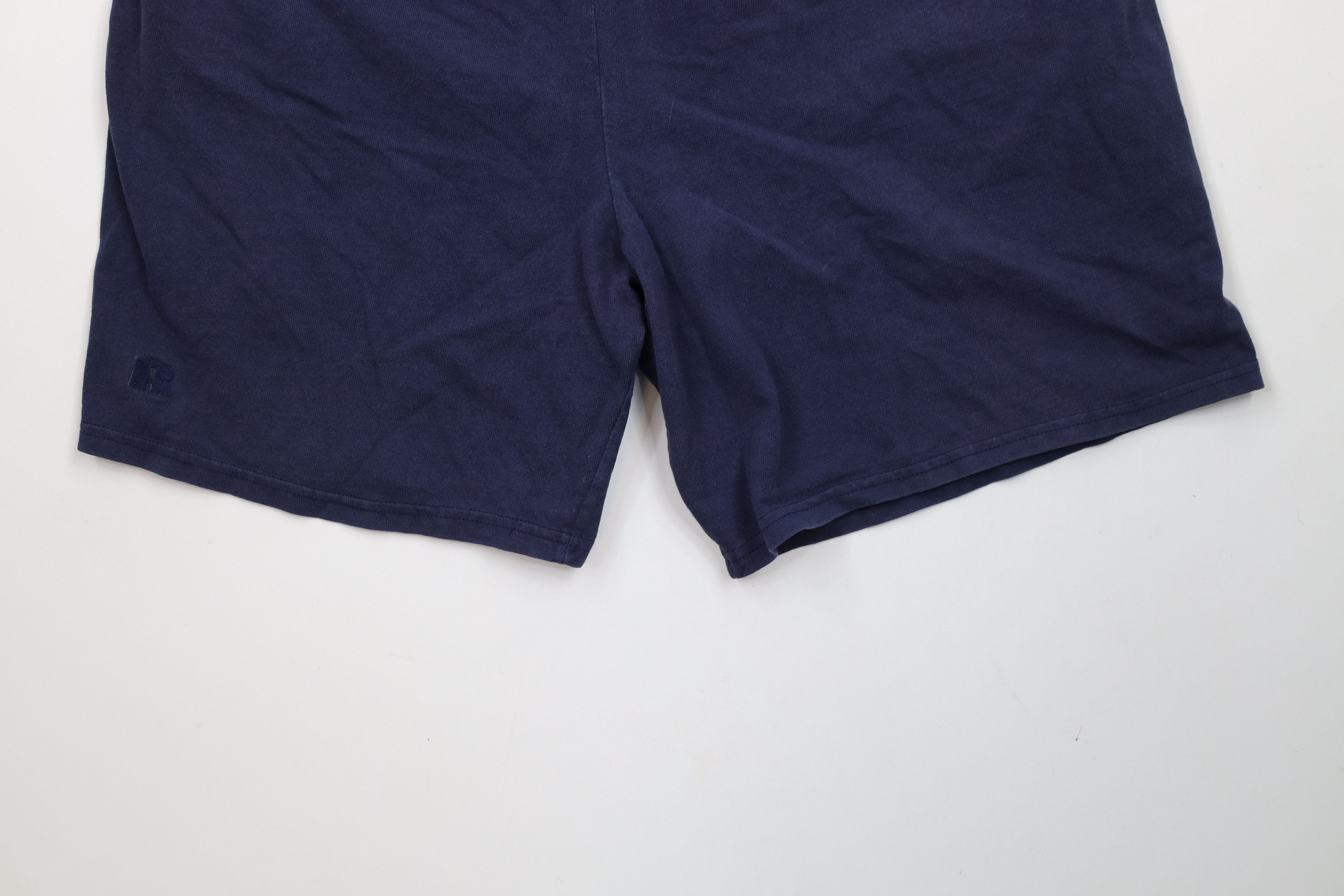 Russell Athletic × Vintage Vintage 90s Russell Athletic Above Knee Shorts Blue Cotton Size US 32 / EU 48 - 4 Thumbnail
