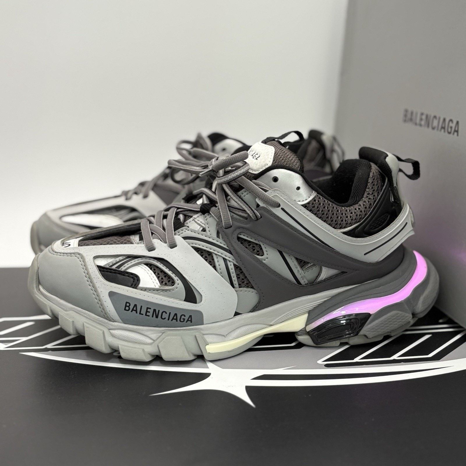 Balenciaga Balenciaga Track LED Sneaker ' Silver, Grey ' | GREAT COND! Size US 7 / EU 40 - 1 Thumbnail