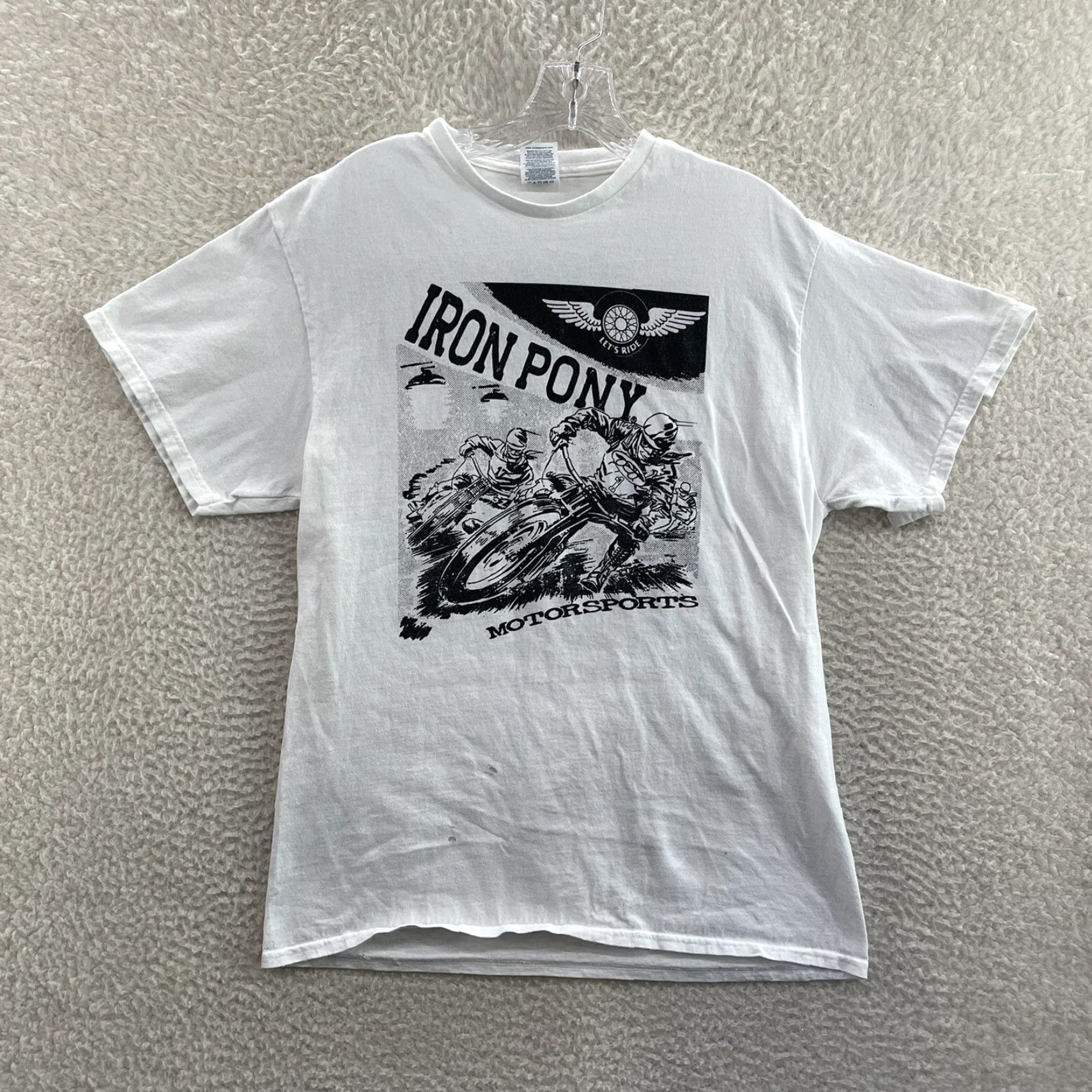 Delta Iron Pony T-Shirt Mens Large White Motorsports Graphic Short Sleeve Size US L / EU 52-54 / 3 - 2 Thumbnail