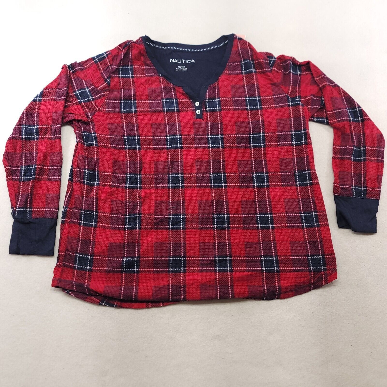 Nautica Nautica Long Sleeve Pullover Shirt Womens Size 2XL Red Plaid Size XXL / US 16-18 / IT 52-54 - 2 Thumbnail