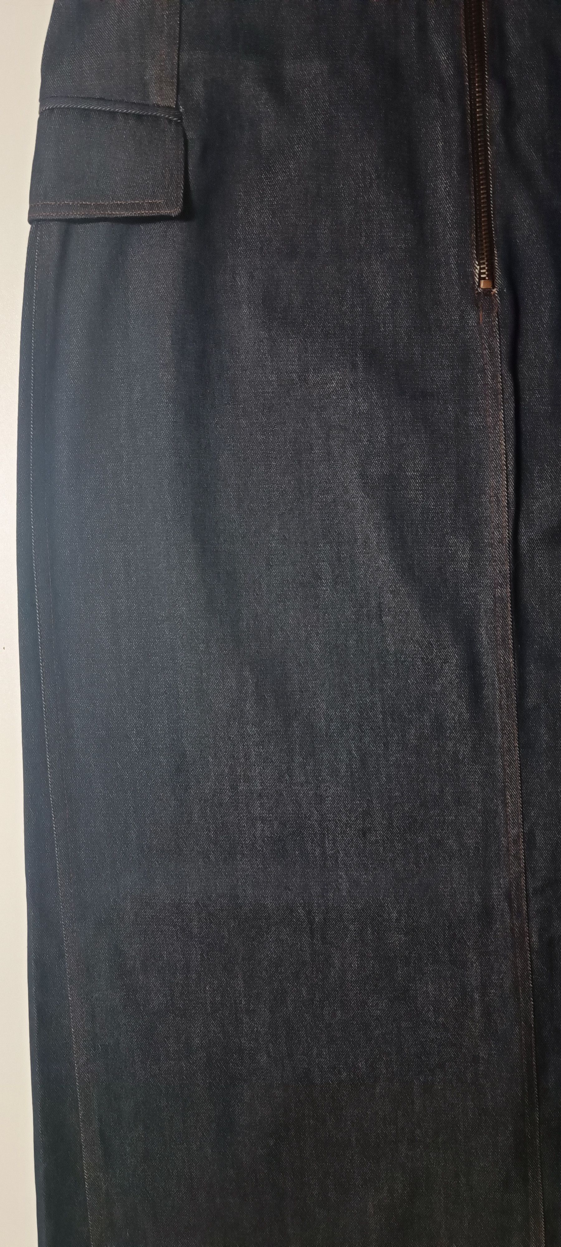 Jean Paul Gaultier Fall 1992- GaultierJeans - Fringed denim long dress Size L / US 10 / IT 46 - 23 Thumbnail