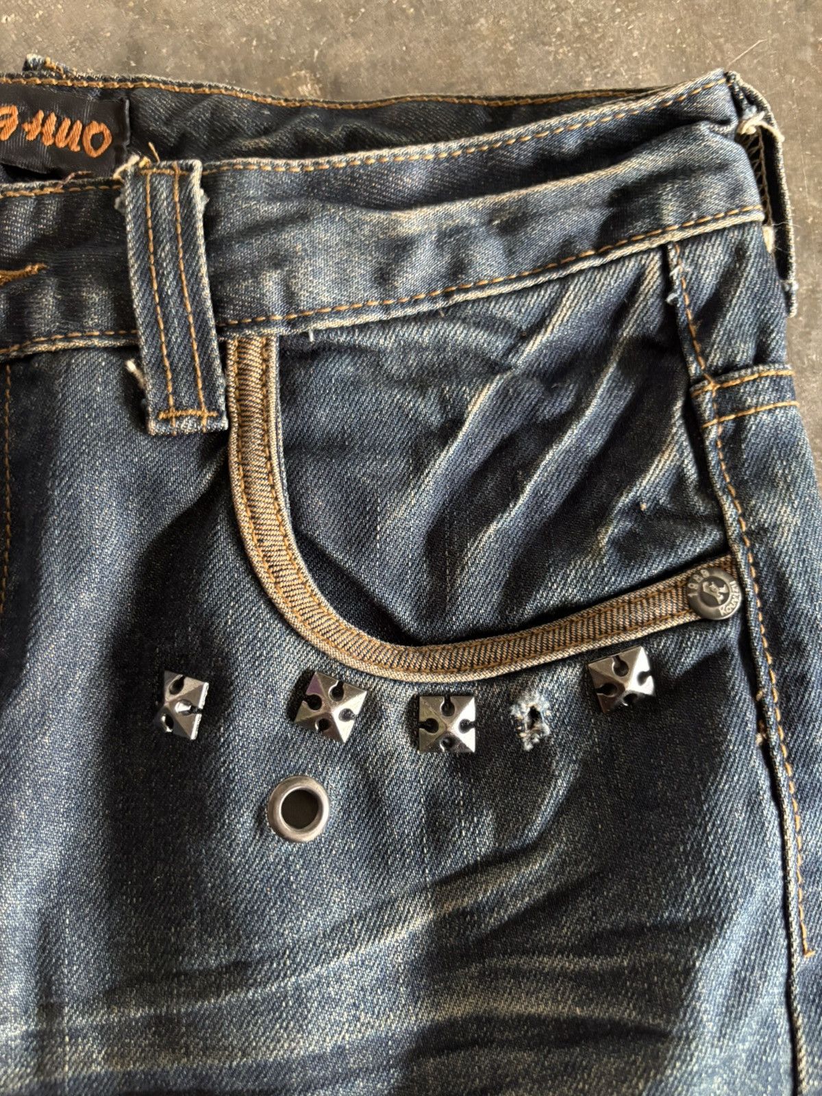 Hysteric Glamour Washed rusty whiskered jeans western bikers style grunge Size US 30 / EU 46 - 8 Thumbnail