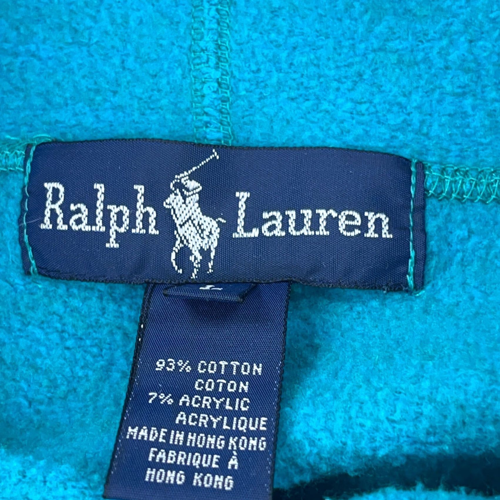 Ralph Lauren VINTAGE Ralph Lauren Sweatshirt Women Large Blue Turtle Neck Oversized Sweater Glow Logo Pockets Size L / US 10 / IT 46 - 5 Thumbnail