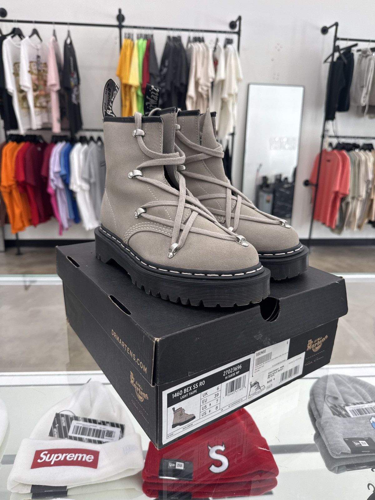 Rick Owens x Dr. Martens 1460 Bex Suede Lace Up Boot