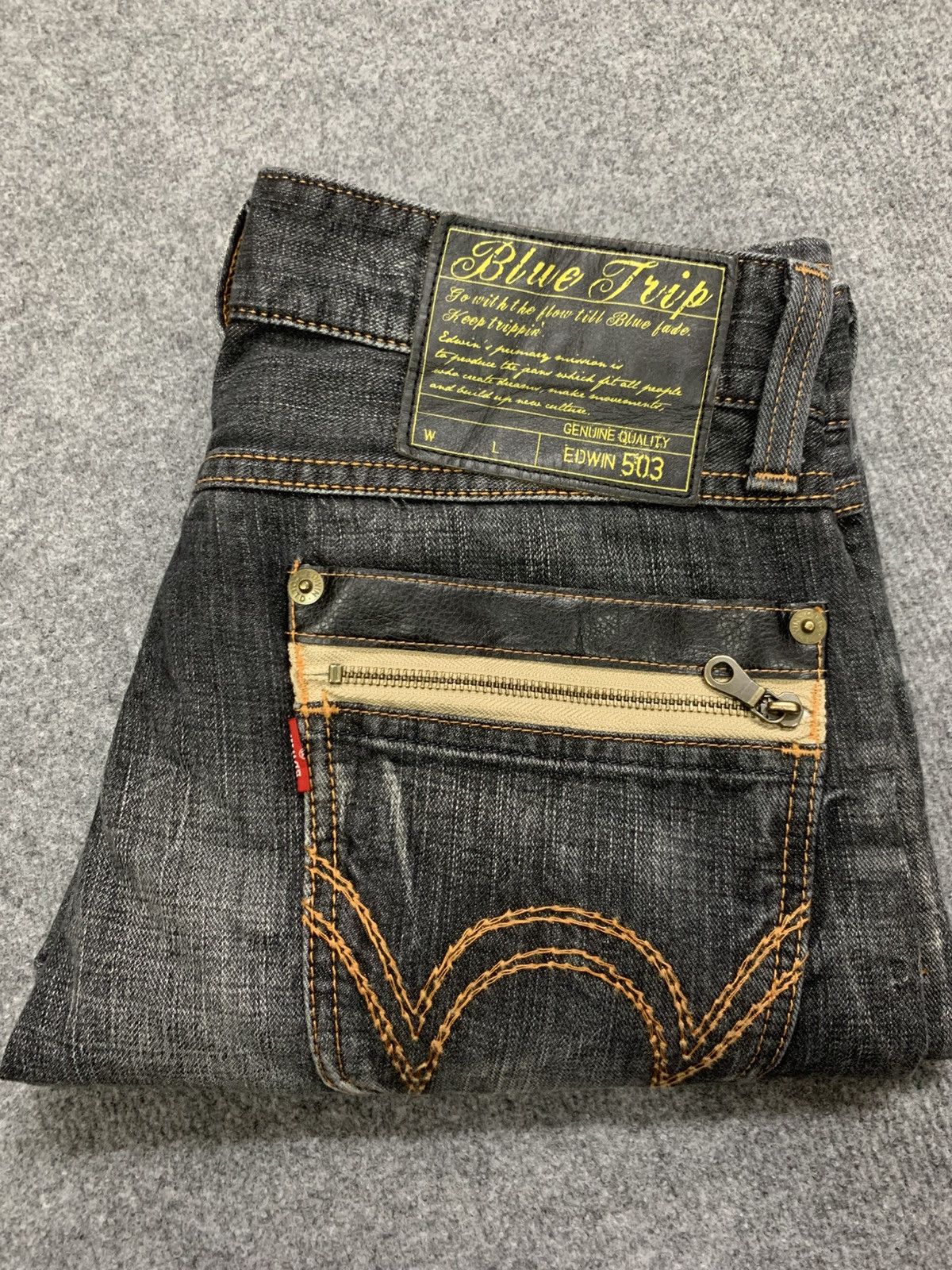 Edwin 💥BEST OFFER 💥 Edwin 503 blue trip nice faded black. Size US 33 - 12 Thumbnail
