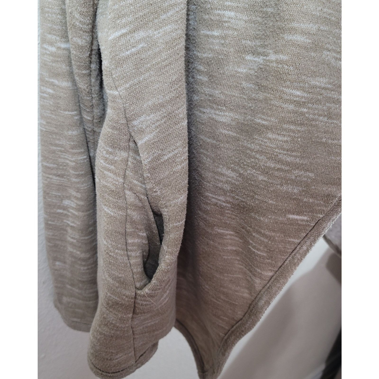 Other Green Tea Tan Marled Fleece Lined Draped Open Jacket XL Size XL / US 12-14 / IT 48-50 - 5 Thumbnail