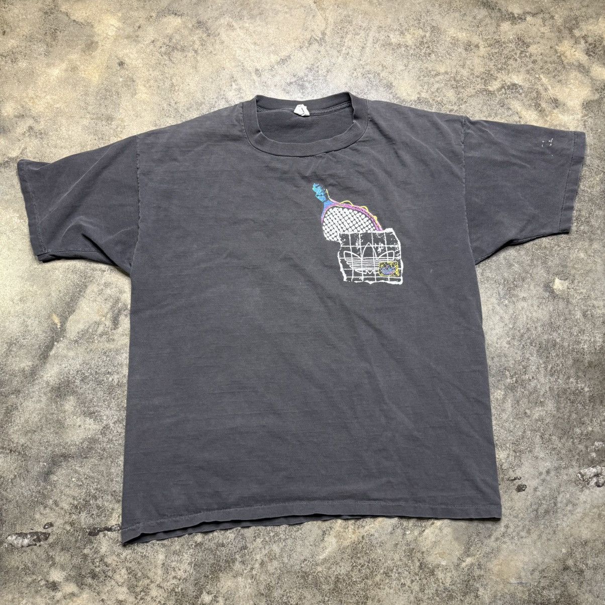 Adidas vintage 80s adidas tennis faded black baggy tshirt Size US XL / EU 56 / 4 - 7 Thumbnail