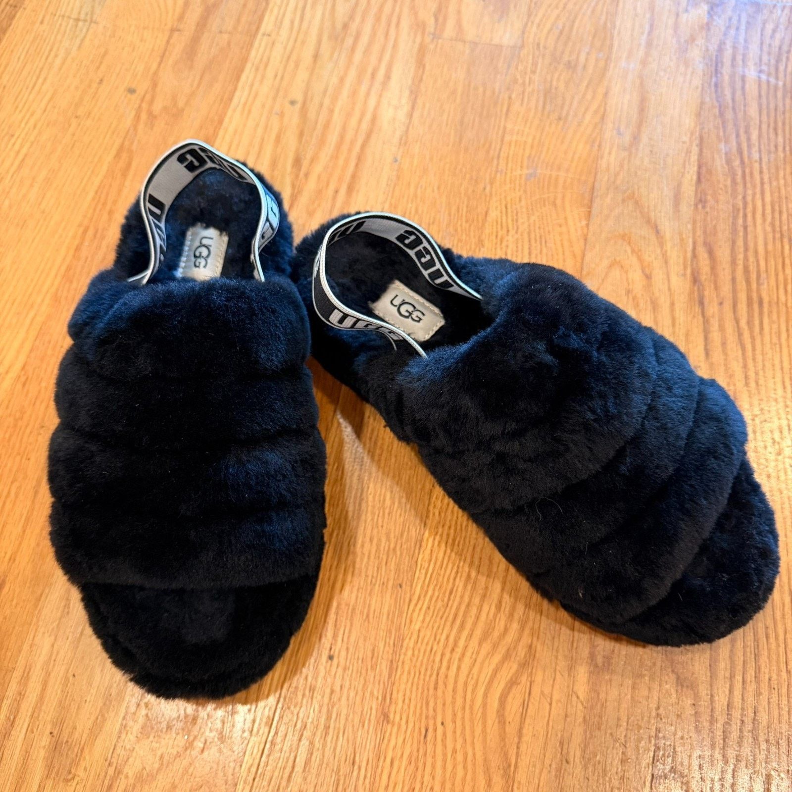 Ugg UGG Oh Yeah shearling slingback sandal black Size 7 Size US 7 / IT 37 - 1 Thumbnail