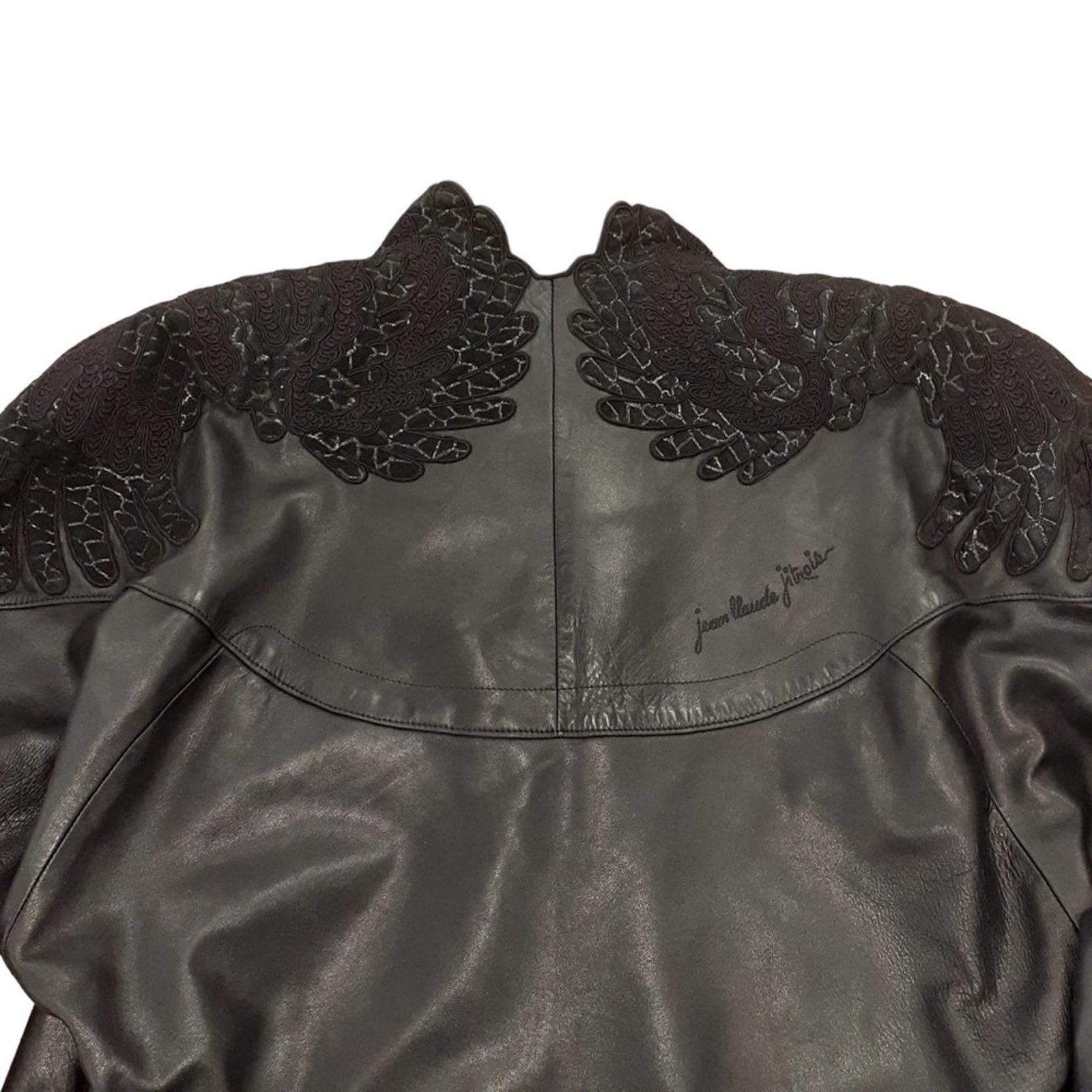 Other JEAN CLAUDE JITROIS BLACK LEATHER OPEN FRONT SIGNED JACKET Size US L / EU 52-54 / 3 - 5 Thumbnail