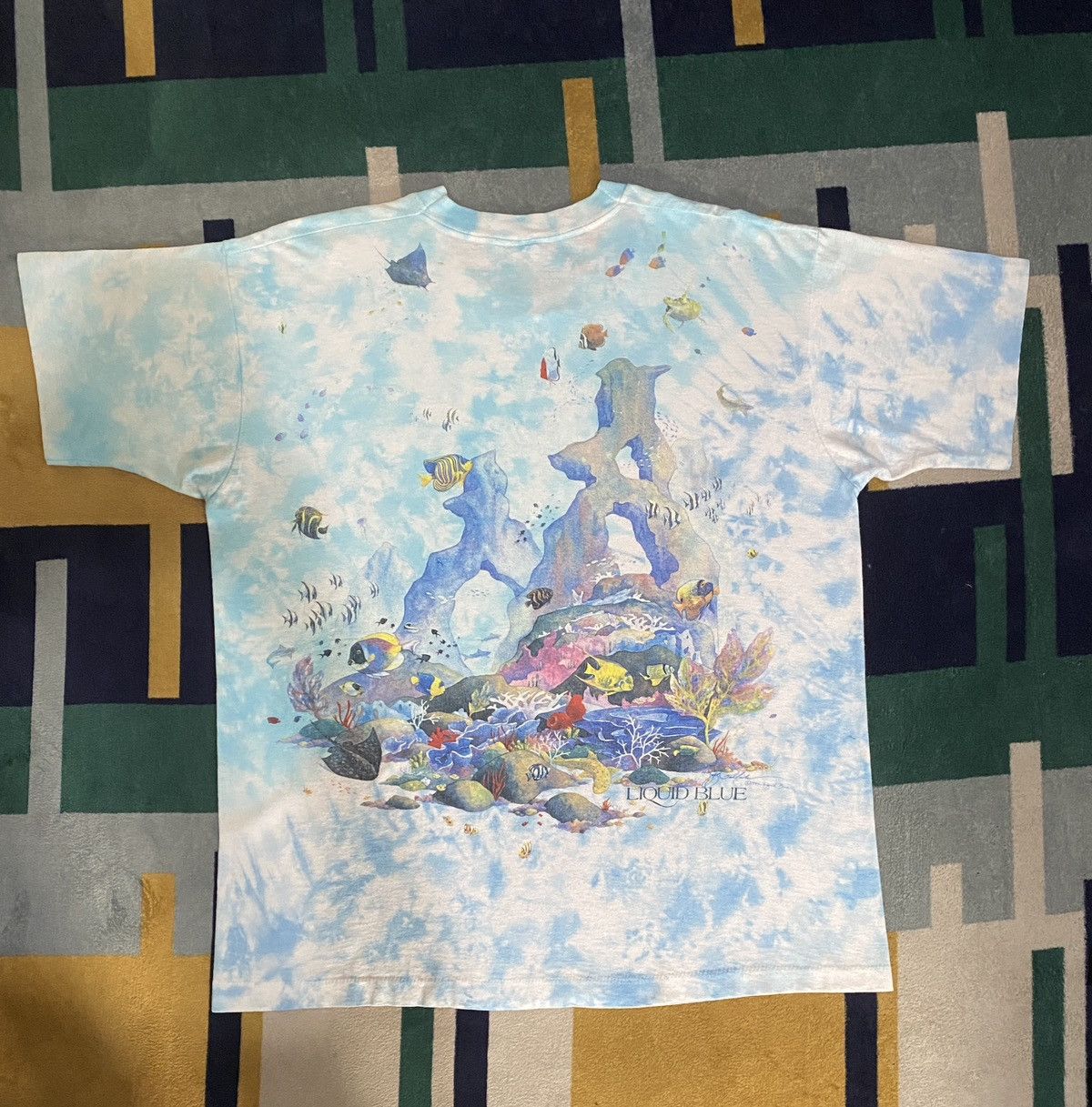 Vintage 1992 Liquid Blue Coral Reef Aquatic Paradise Size US XL / EU 56 / 4 - 2 Thumbnail