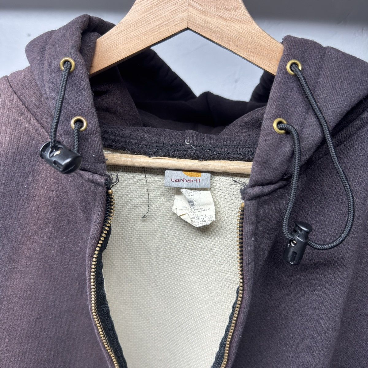 Carhartt 90s Carhartt Thrashed Faded Distressed Zip Hoodie ERD Grunge Size US XL / EU 56 / 4 - 5 Thumbnail