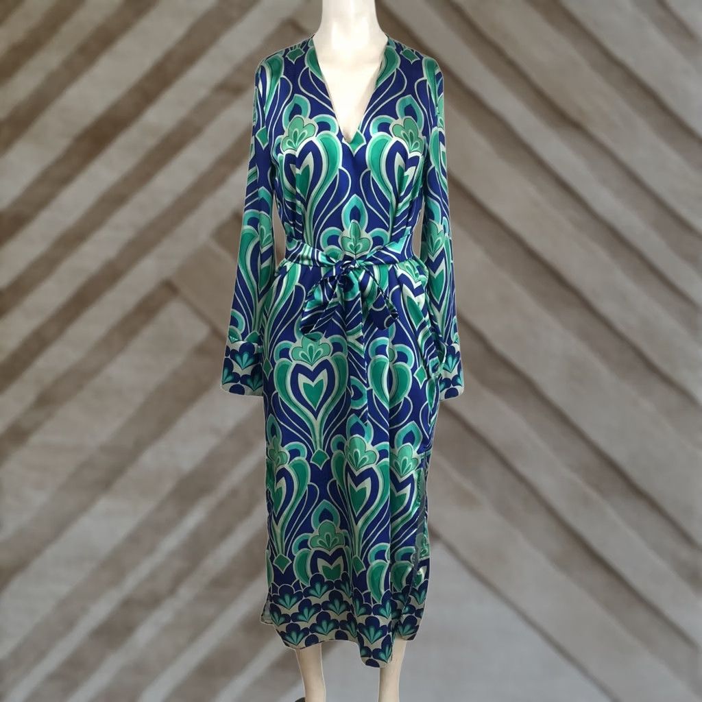 zara printed pleated dress Zara Green Chain Print Pleated Front Long Sleeve Button Mini A-Line Dress  Sz XS