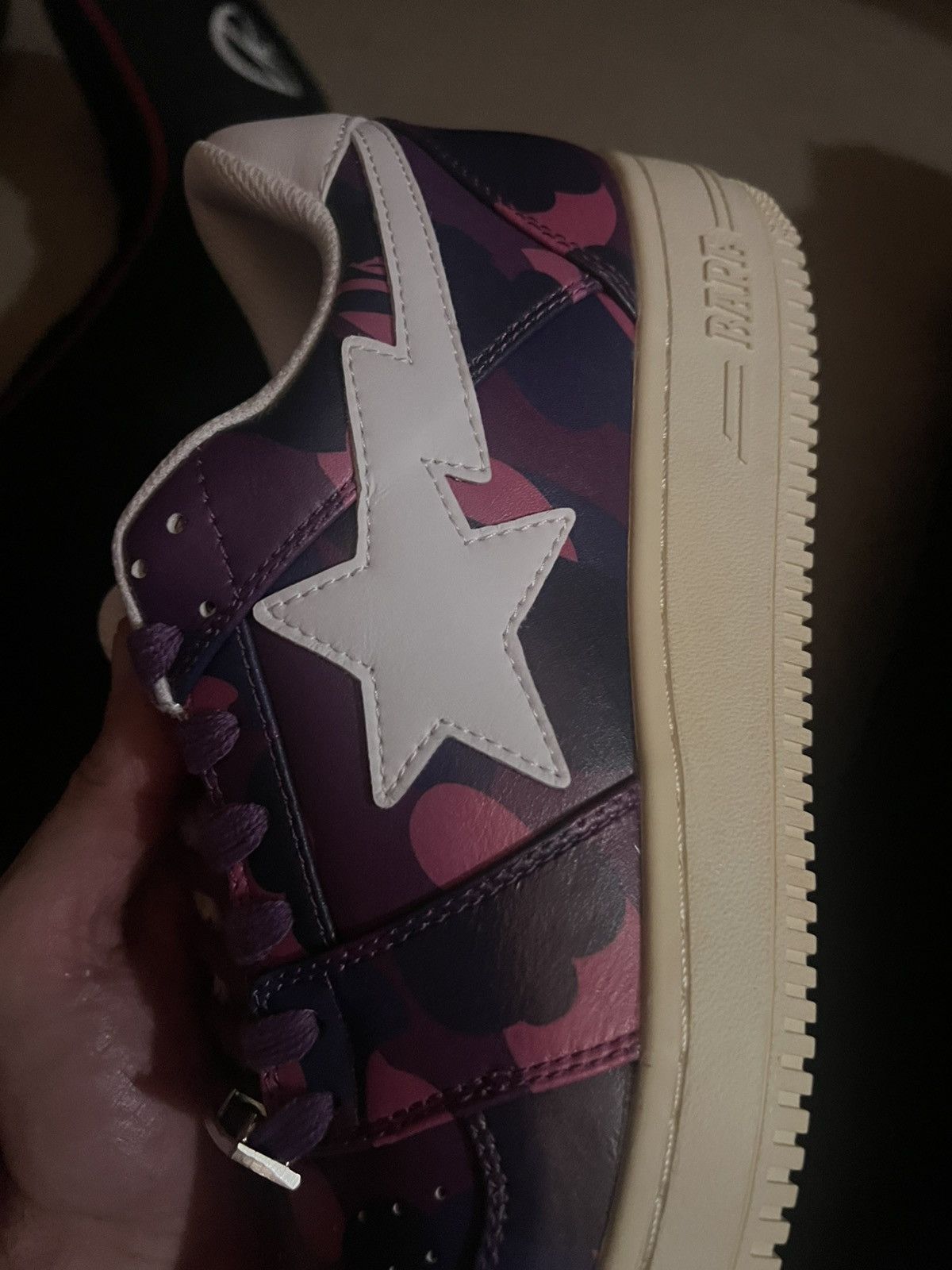 Bape A bathing ape Bape Bapesta purple camo sneakers size 10 Size US 10 / EU 43 - 5 Thumbnail