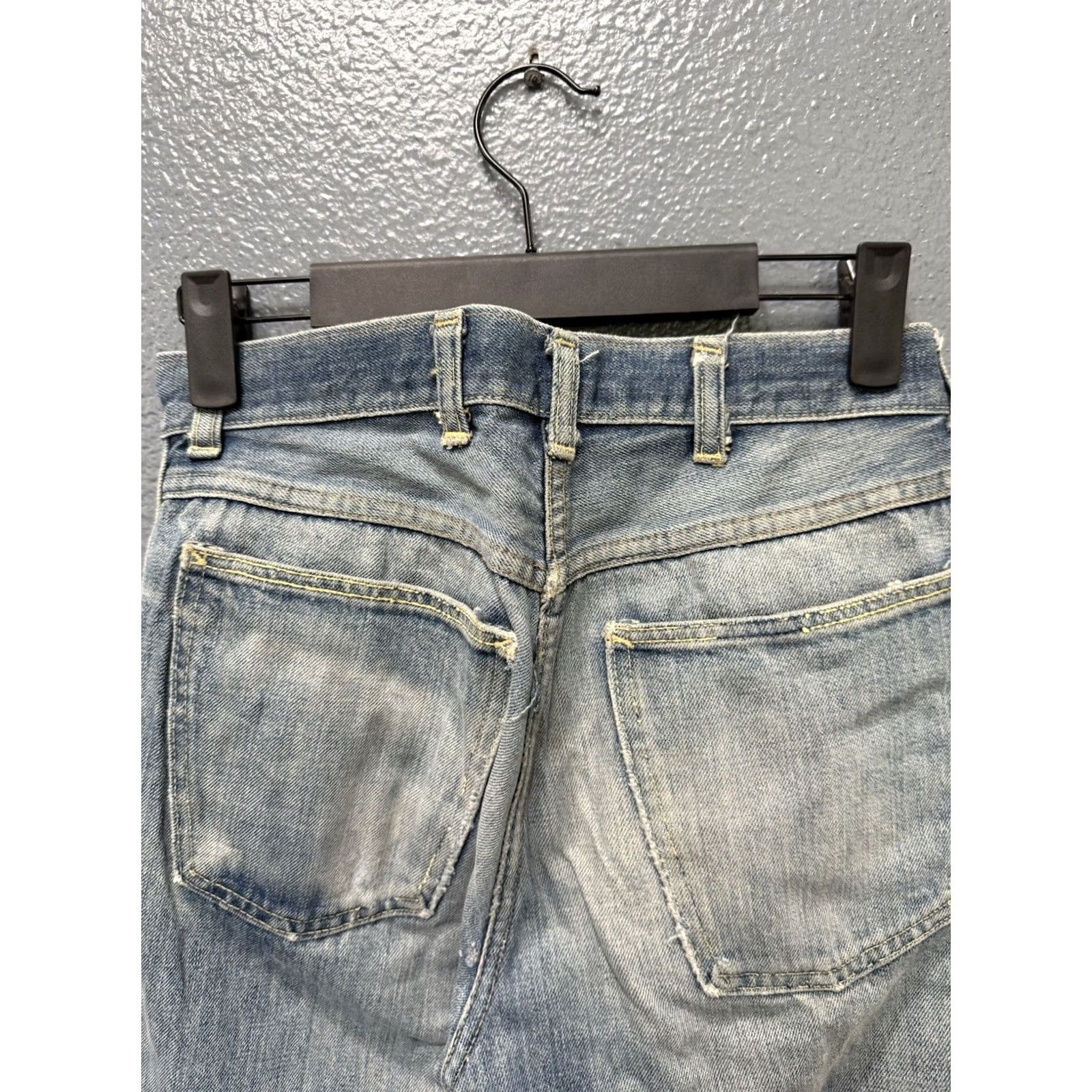 Vintage VINTAGE Montgomery Ward Jeans Men’s Denim Blue 28 Straight 30 Inseam 60’s Patch Flawed Mens Size US 28 / EU 44 - 8 Thumbnail