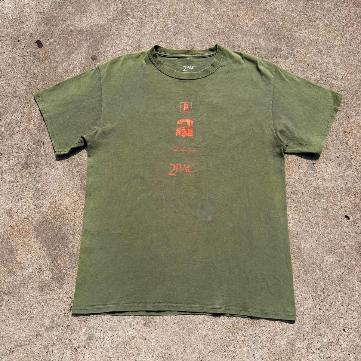 Vintage PRIMITIVE X TUPAC VOICE MILITARY GREEN 2PAC T-SHIRT Size US M / EU 48-50 / 2 - 2 Thumbnail