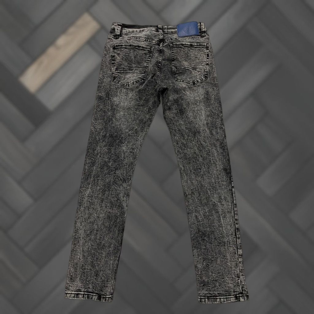 ASH SMOKE & ASH Denim Jeans Slim 30x30 Men Black Acid Wash Stretch Cotton Blend Jeans (Slim) Mens Size US 30 / EU 46 - 1 Thumbnail