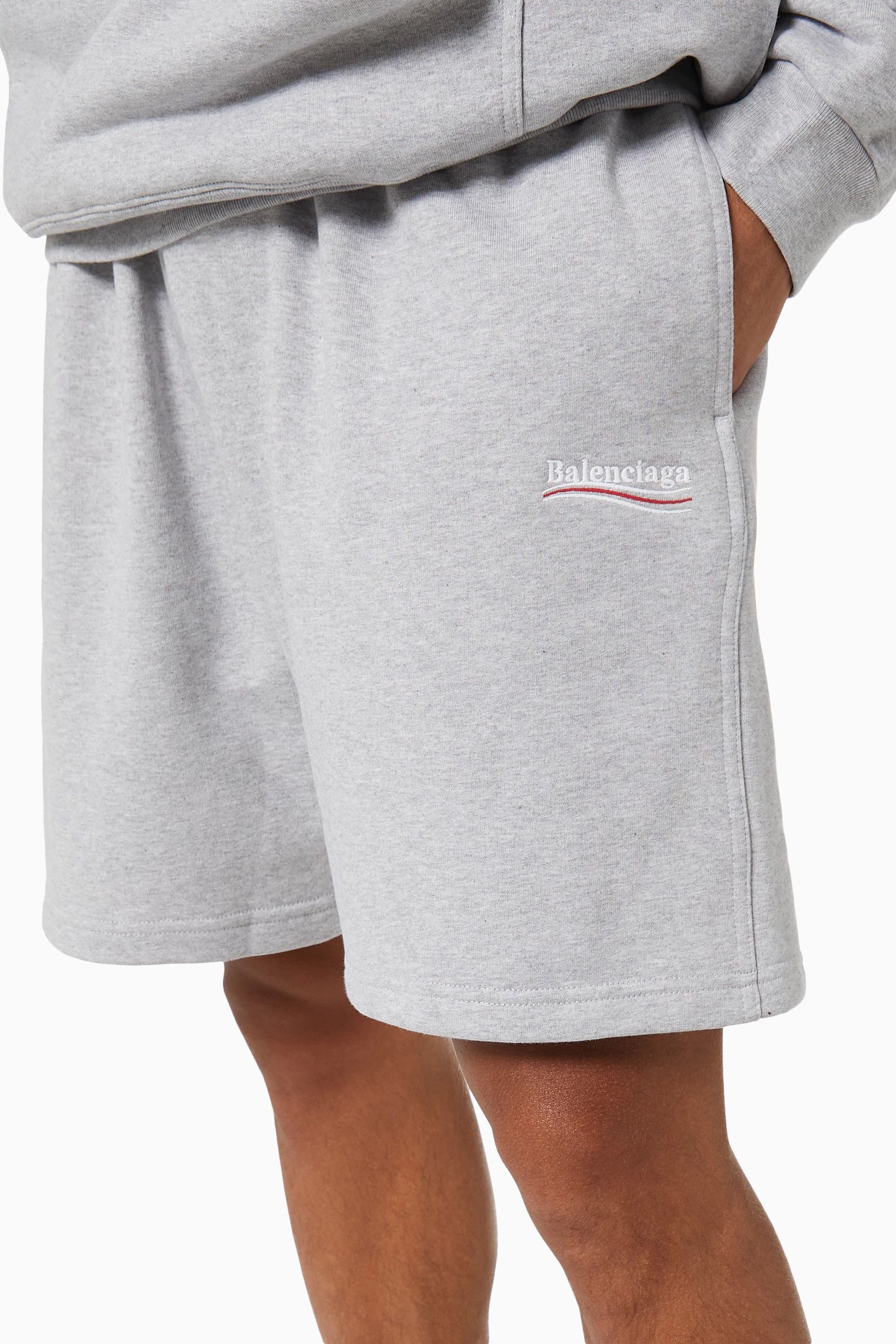 Balenciaga 676137 TKVI9 0137 Political Campaign Sweat Shorts Size US 26 / EU 42 - 6 Thumbnail