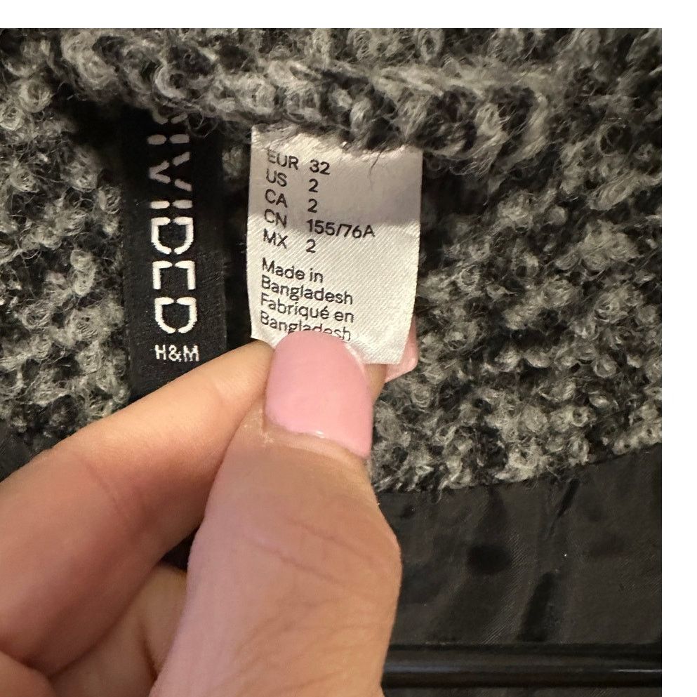 H&M Divided H&M Women's Avant Garde Assementryl Wool Blend Coat Size XS / US 0-2 / IT 36-38 - 5 Thumbnail