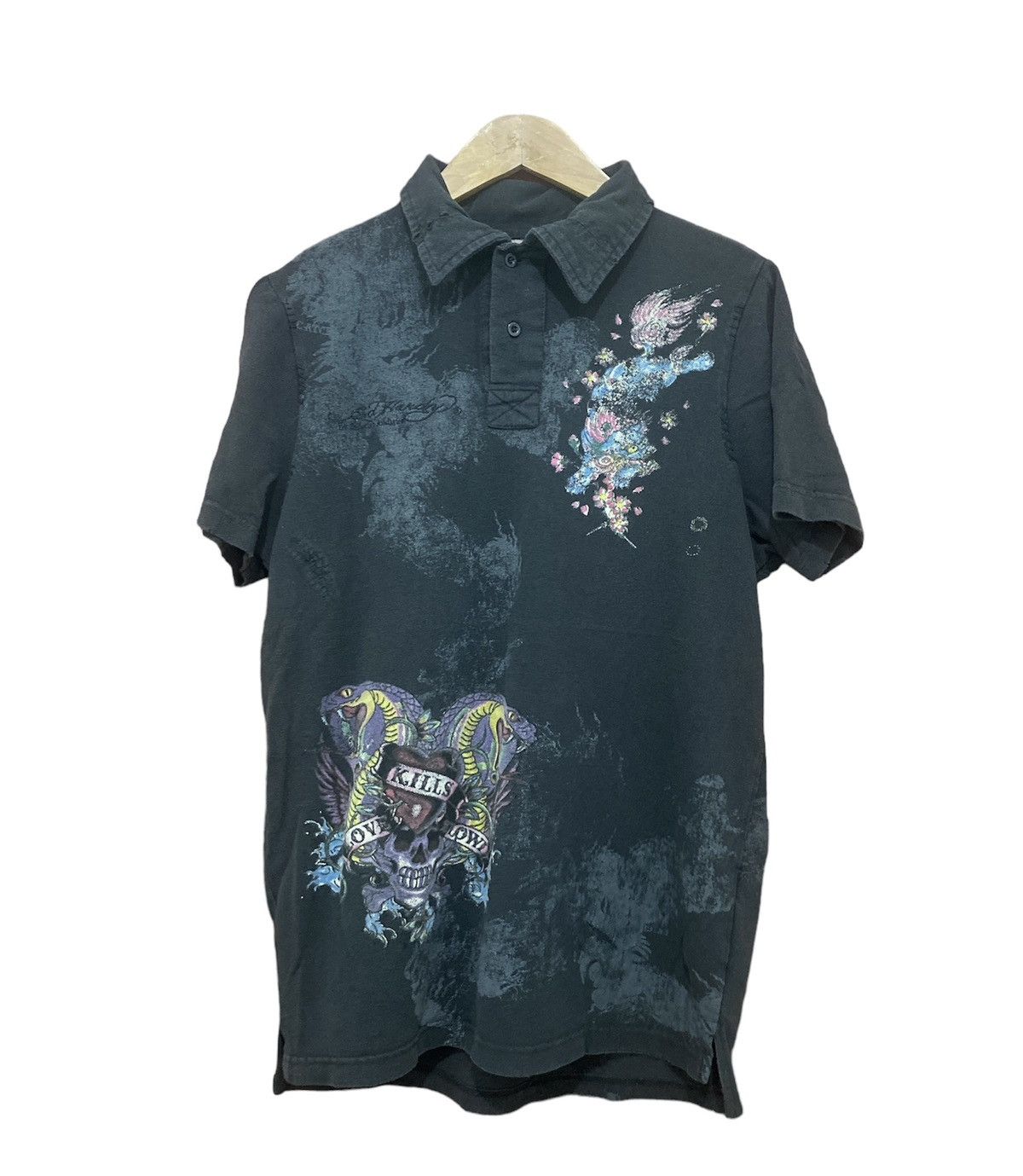 Christian Audigier Ed Hardy By Christian Audigier Skull Polo T-shirt Size US L / EU 52-54 / 3 - 2 Thumbnail