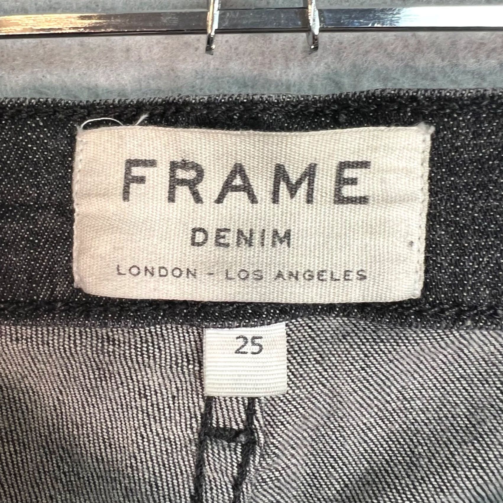 Frame FRAME Jeans Womens Mid Rise Slim Leg Size 25 Black Stretch Denim Pants Size 42" / US 20 - 3 Thumbnail