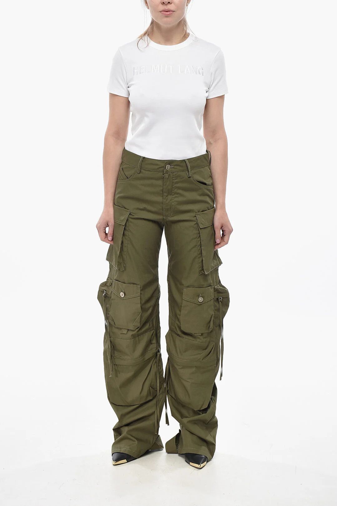 The Attico og1mm0426 Cotton Cargo Pant in Military Green Size 27" / US 4 / IT 40 - 4 Thumbnail