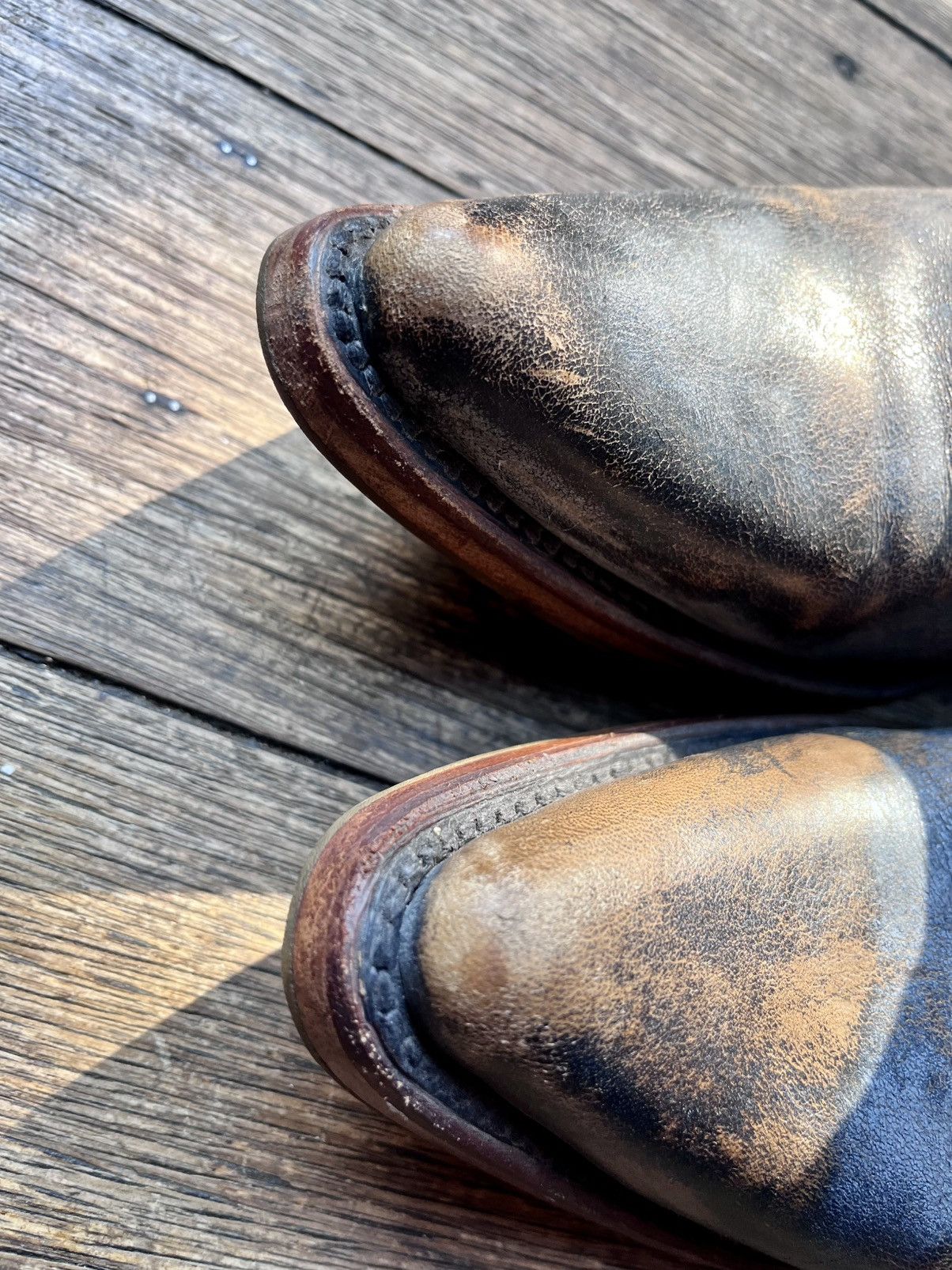 FREEBIRD Freebird by Steven Western Chelsea Boots Distressed Brown Size US 8.5 / IT 38.5 - 3 Thumbnail
