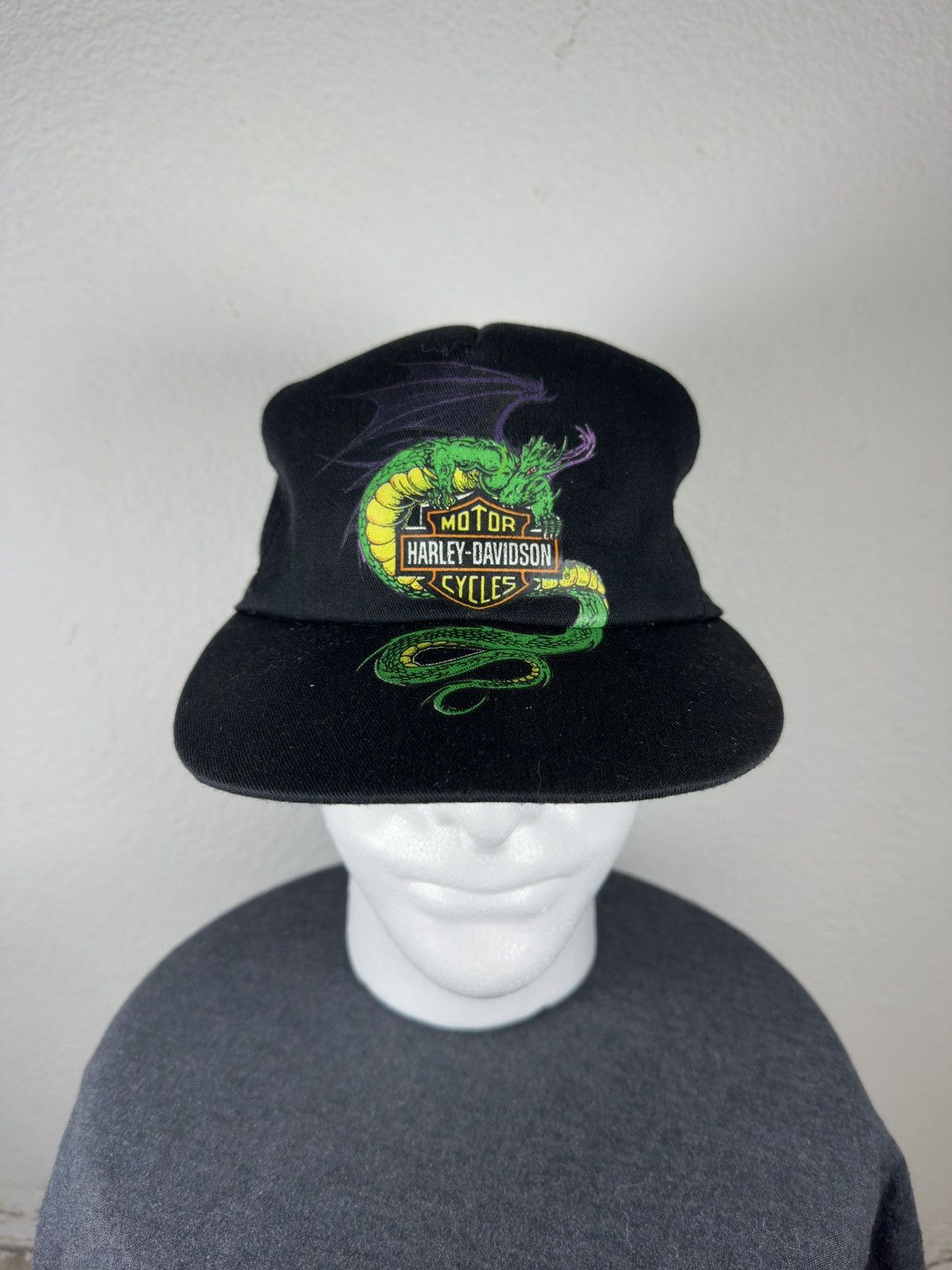 Harley Davidson 90s Harley Davidson dragon snapback cat Size ONE SIZE - 2 Thumbnail