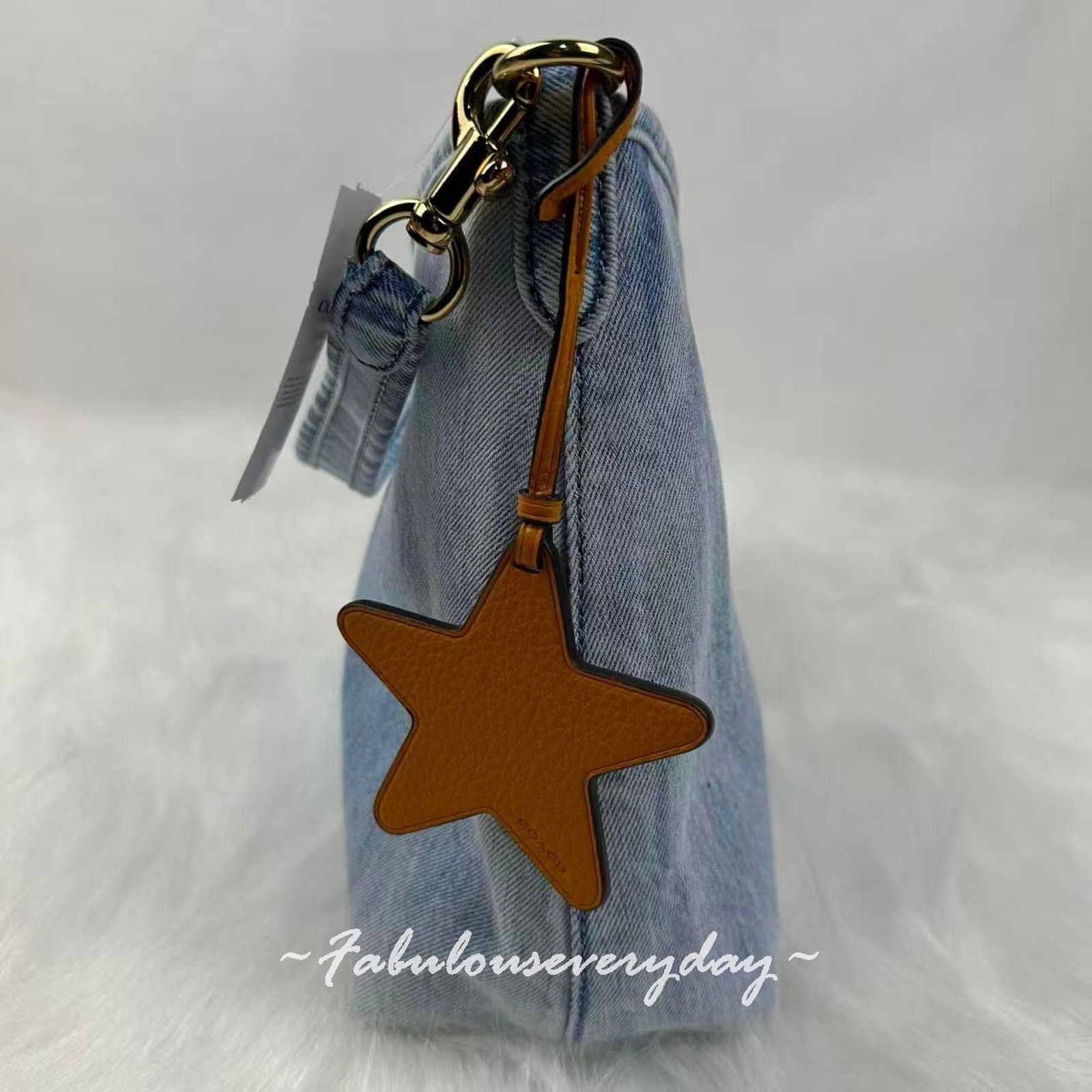Coach Coach Laurel Shoulder Xbody Loved Denim Charms Light Indigo Size ONE SIZE - 3 Thumbnail