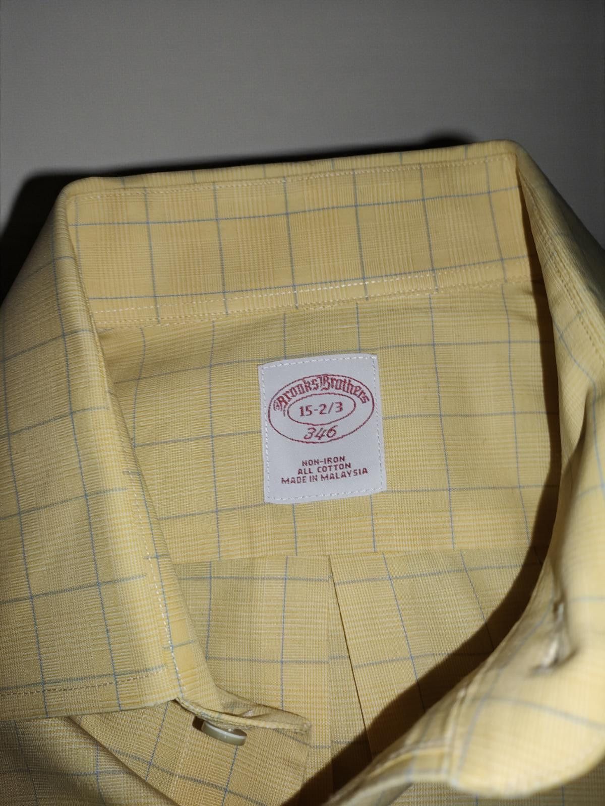 Brooks Brothers Brooks Brothers Men's Yellow Non-Iron All-Cotton Dress Shirt Size 38R - 6 Thumbnail