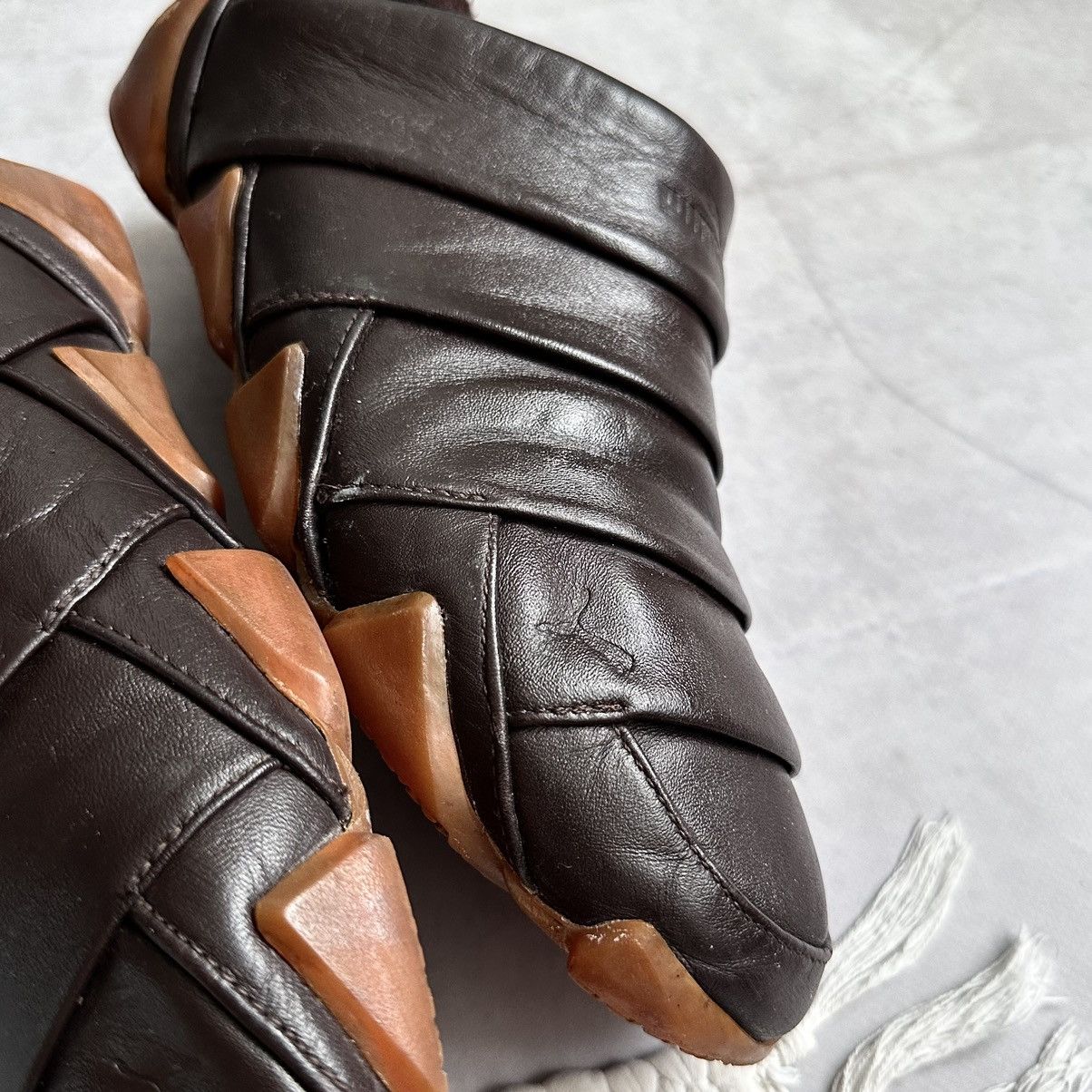Japanese Brand × Puma × Vintage RARE Puma Satori Vintage Leather Sneakers Y3 Mostro Vibe Size US 8.5 / EU 41-42 - 7 Thumbnail