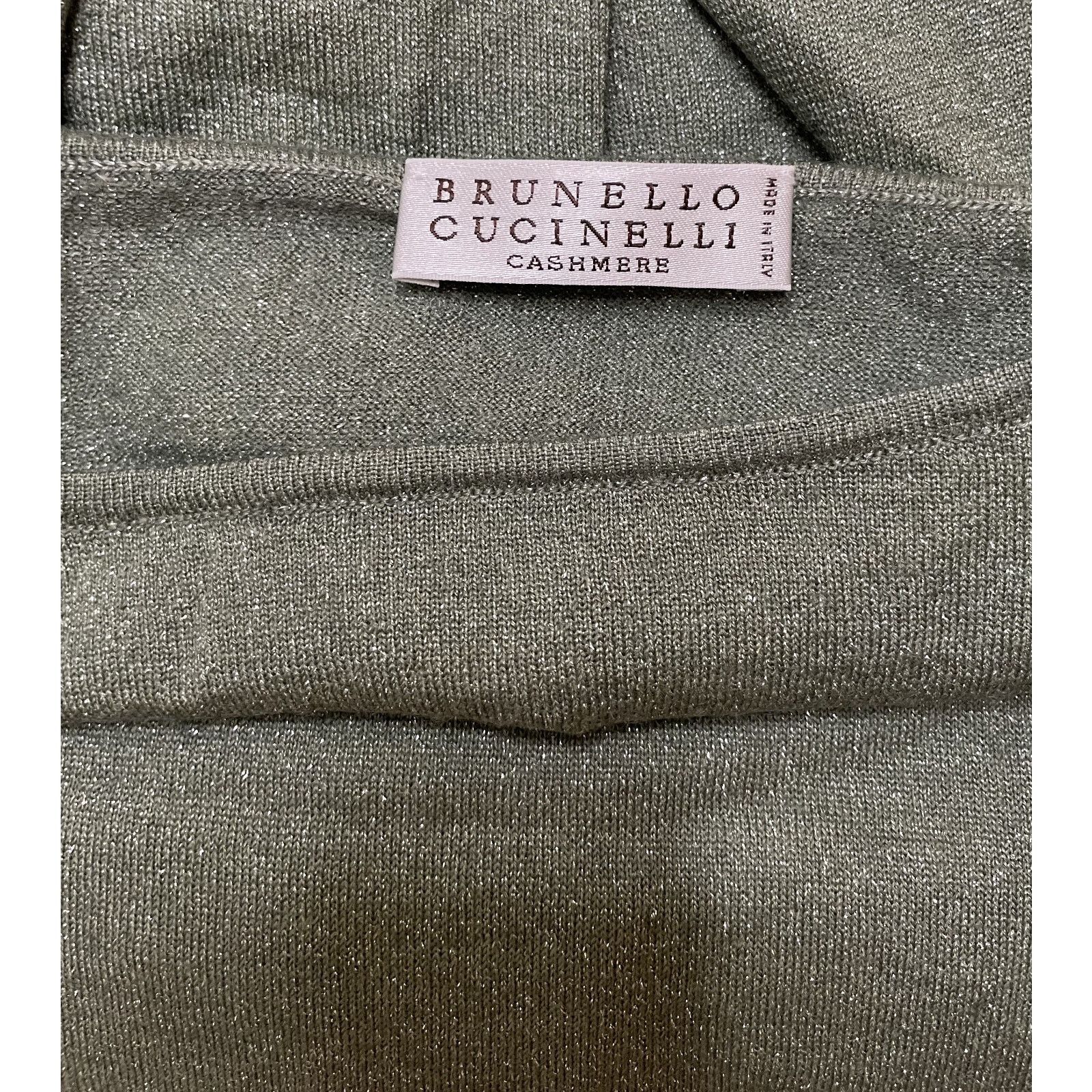 Brunello Cucinelli Brunello Cucinelli Green Sparkle Cashmere Silk LS Top XL Size XL / US 12-14 / IT 48-50 - 6 Thumbnail