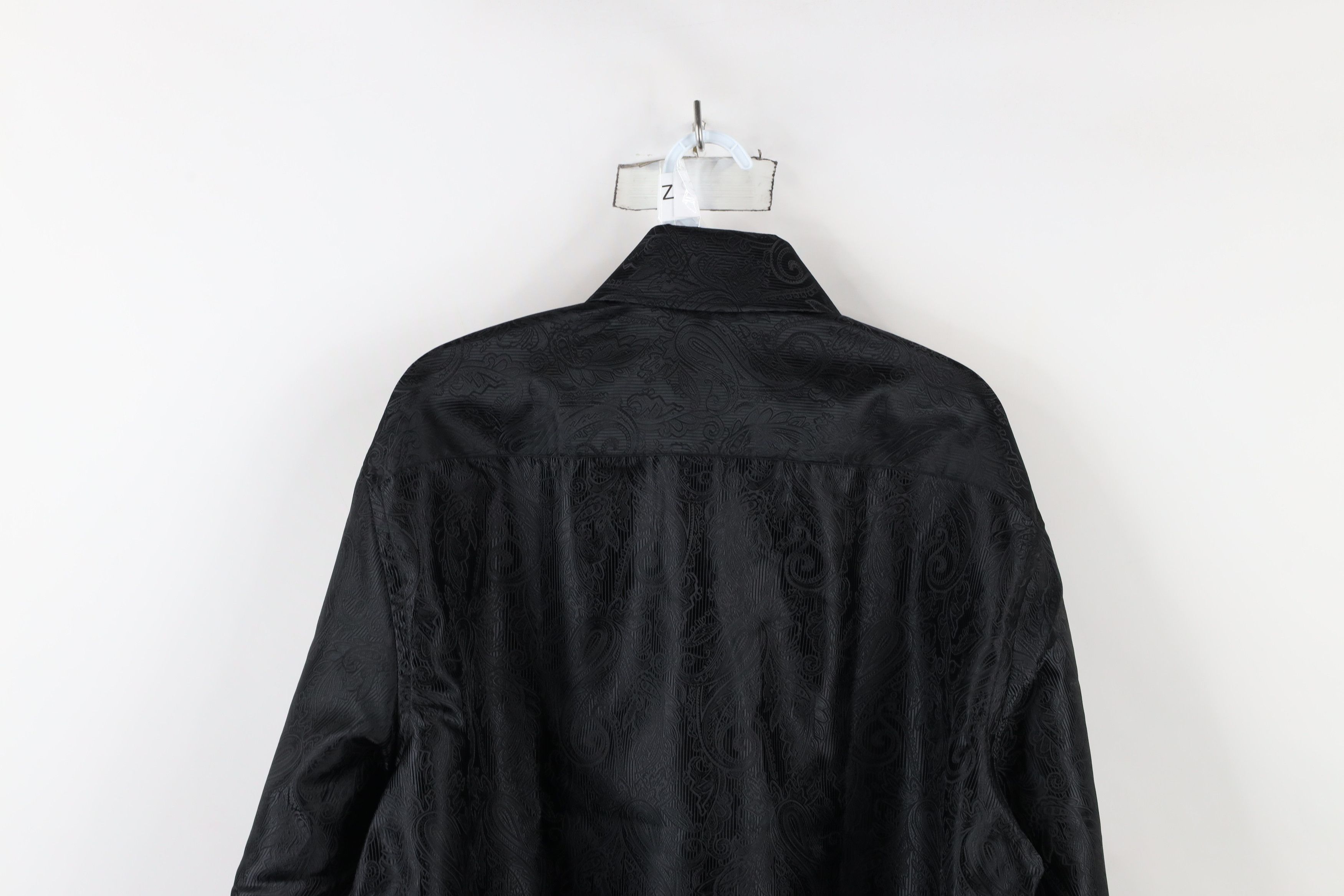 Vintage Vintage 90s Streetwear Paisley Collared Button Shirt Black Size US XL / EU 56 / 4 - 11 Thumbnail