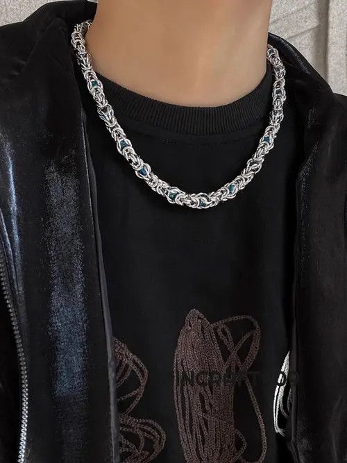VIBE Chunky Chain Link Blue Gemstone Necklace Size ONE SIZE - 4 Thumbnail