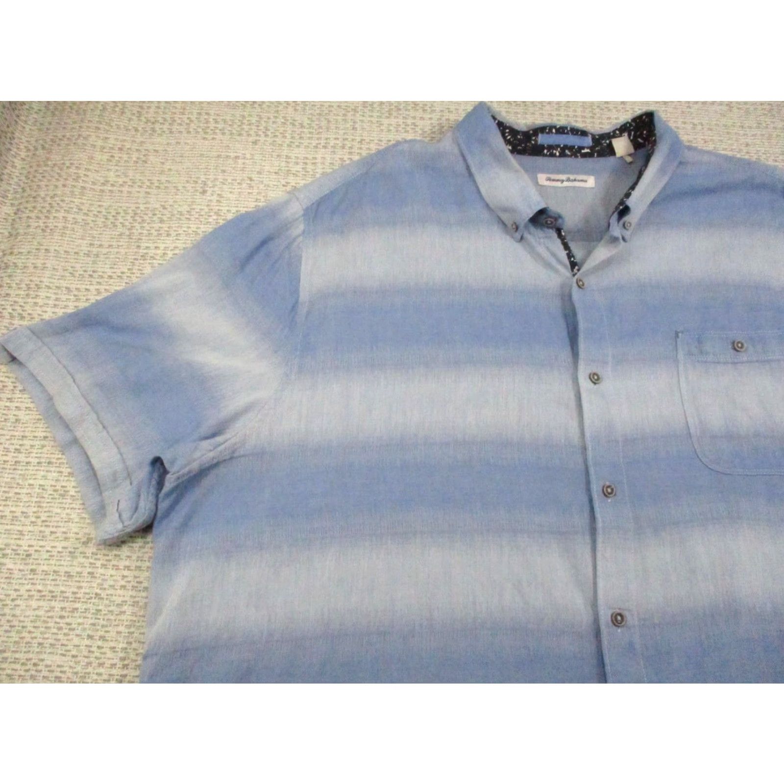 Tommy Bahama Tommy Bahama Shirt Mens 3XL Blue Ombre Stripe Short Sleeve Button Front Cotton Size US XXL / EU 58 / 5 - 4 Thumbnail