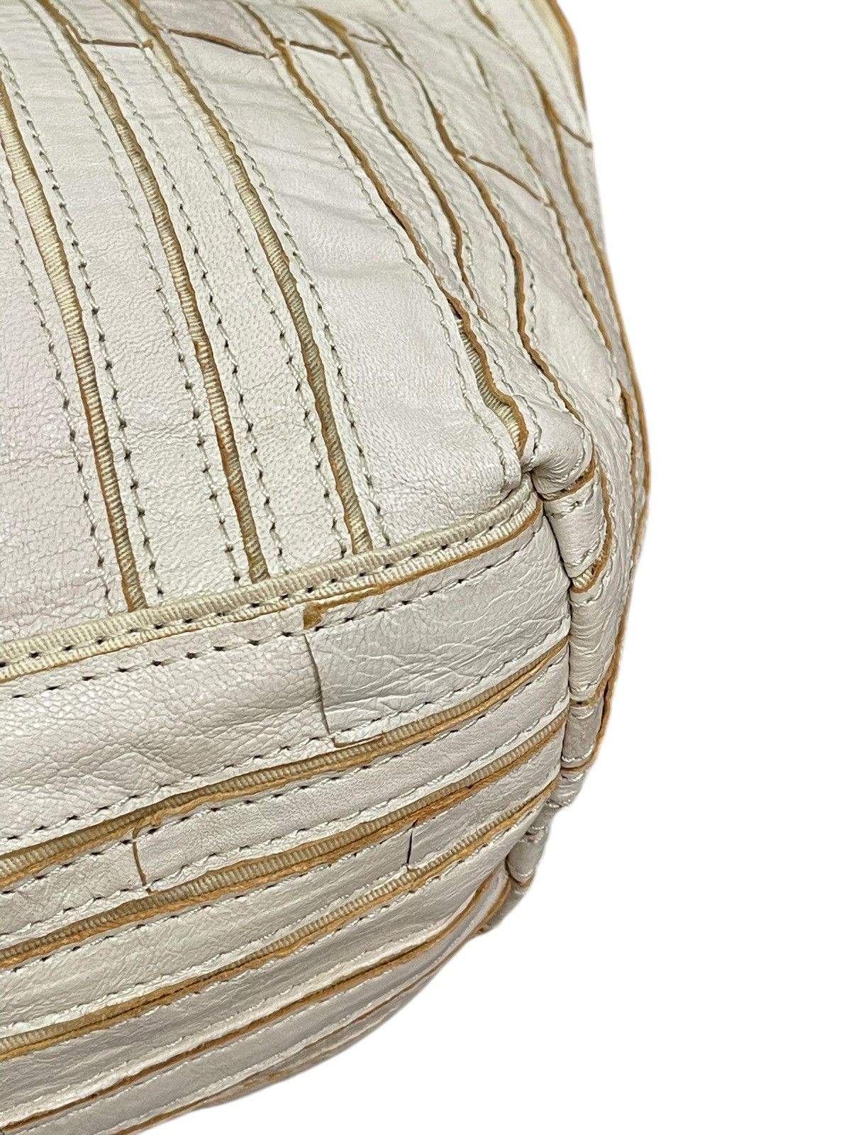 Genuine Leather Leather Patchwork Striped Trideep Tote Shoulder Bag 1🟩5 Size ONE SIZE - 9 Thumbnail