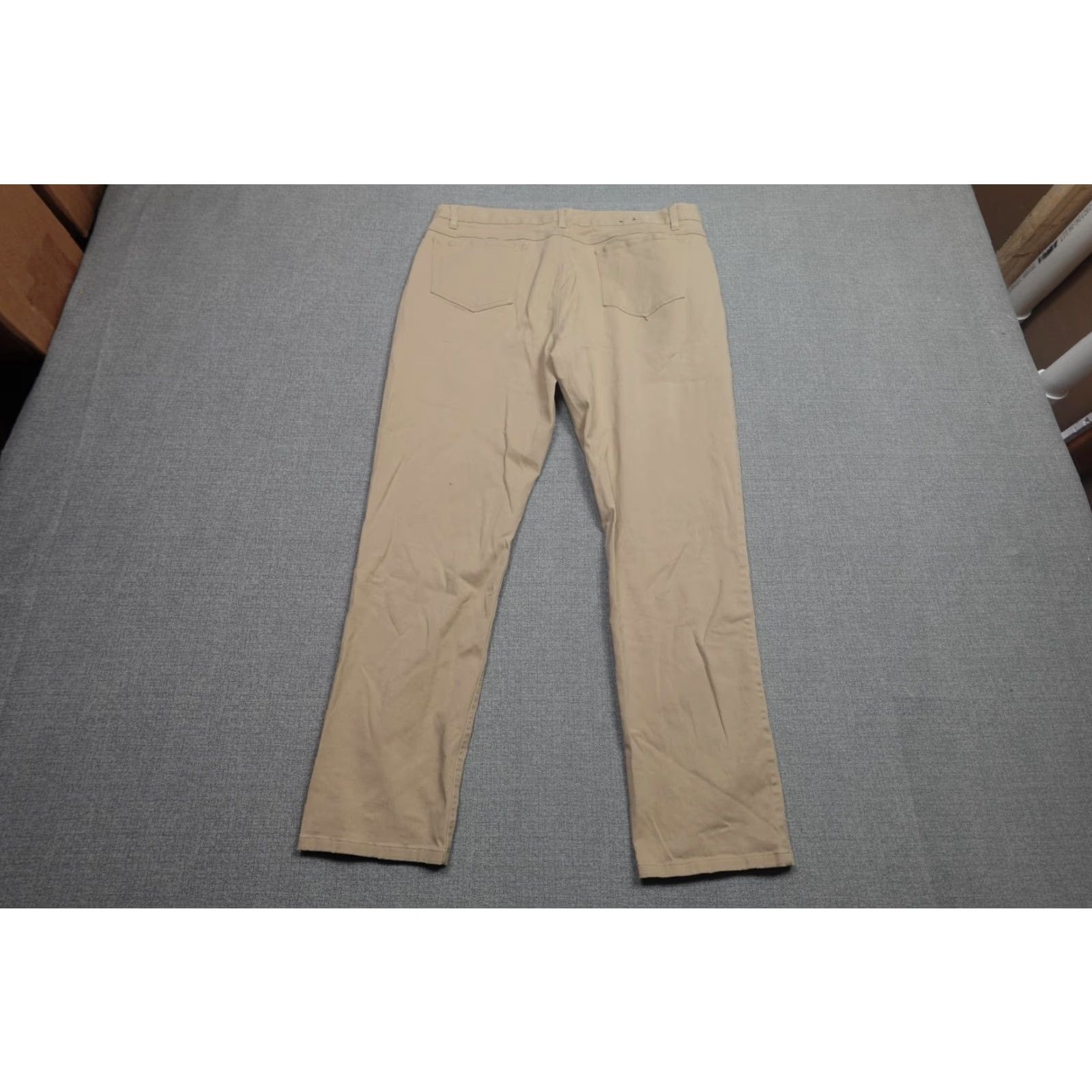 Footjoy FootJoy Pants Mens 38x32 Khaki Chino Stretch Regular Straight Leg 5-Pocket Denim Rise Mid 10-12in Flat Front Zipper Button Casual Size US 38 / EU 54 - 3 Thumbnail