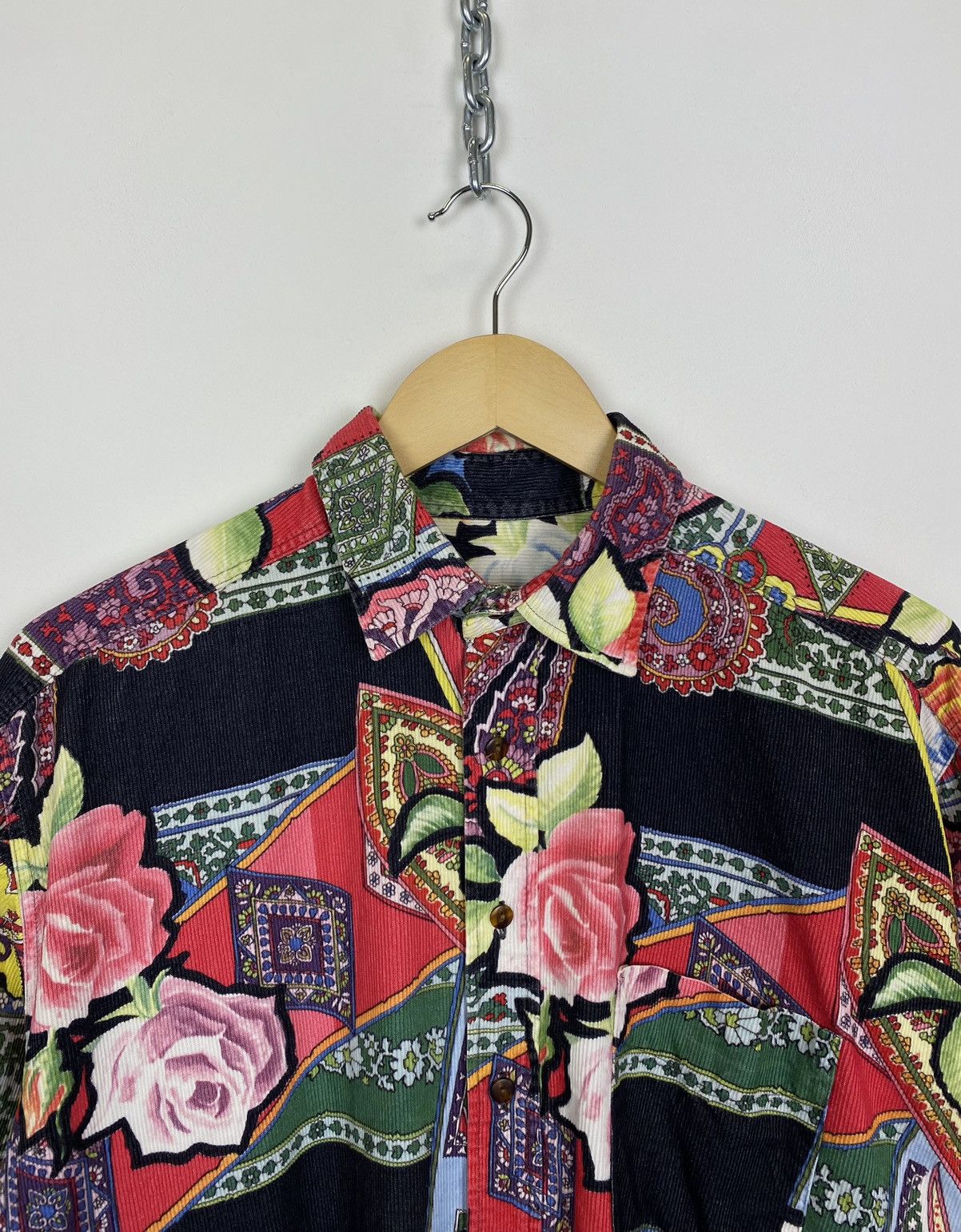 Other Vintage Y2K Flower Art Corduroy Shirt Buttons-Up Men’s Sz L Size US L / EU 52-54 / 3 - 2 Thumbnail