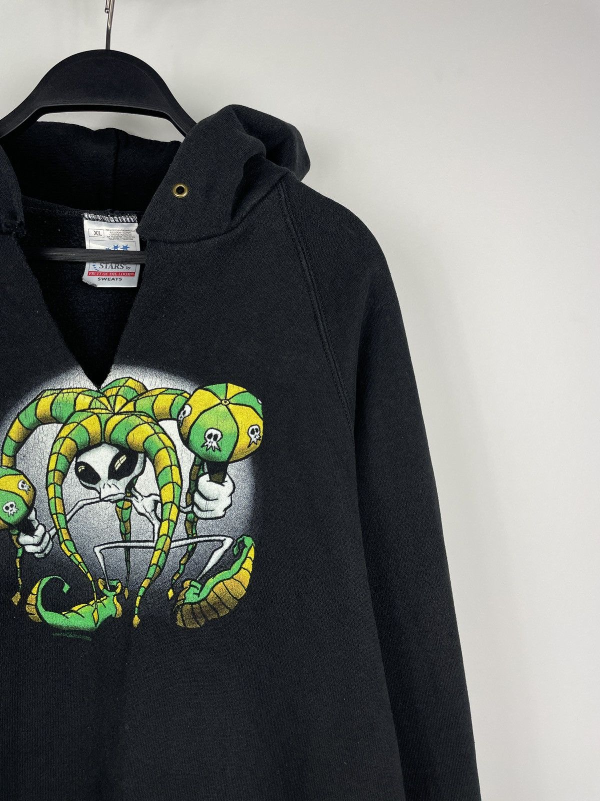 Rap Tees × Vintage Vintage 00s Alien Screen Stars Distressed Hoodie Y2K Size US XL / EU 56 / 4 - 3 Thumbnail