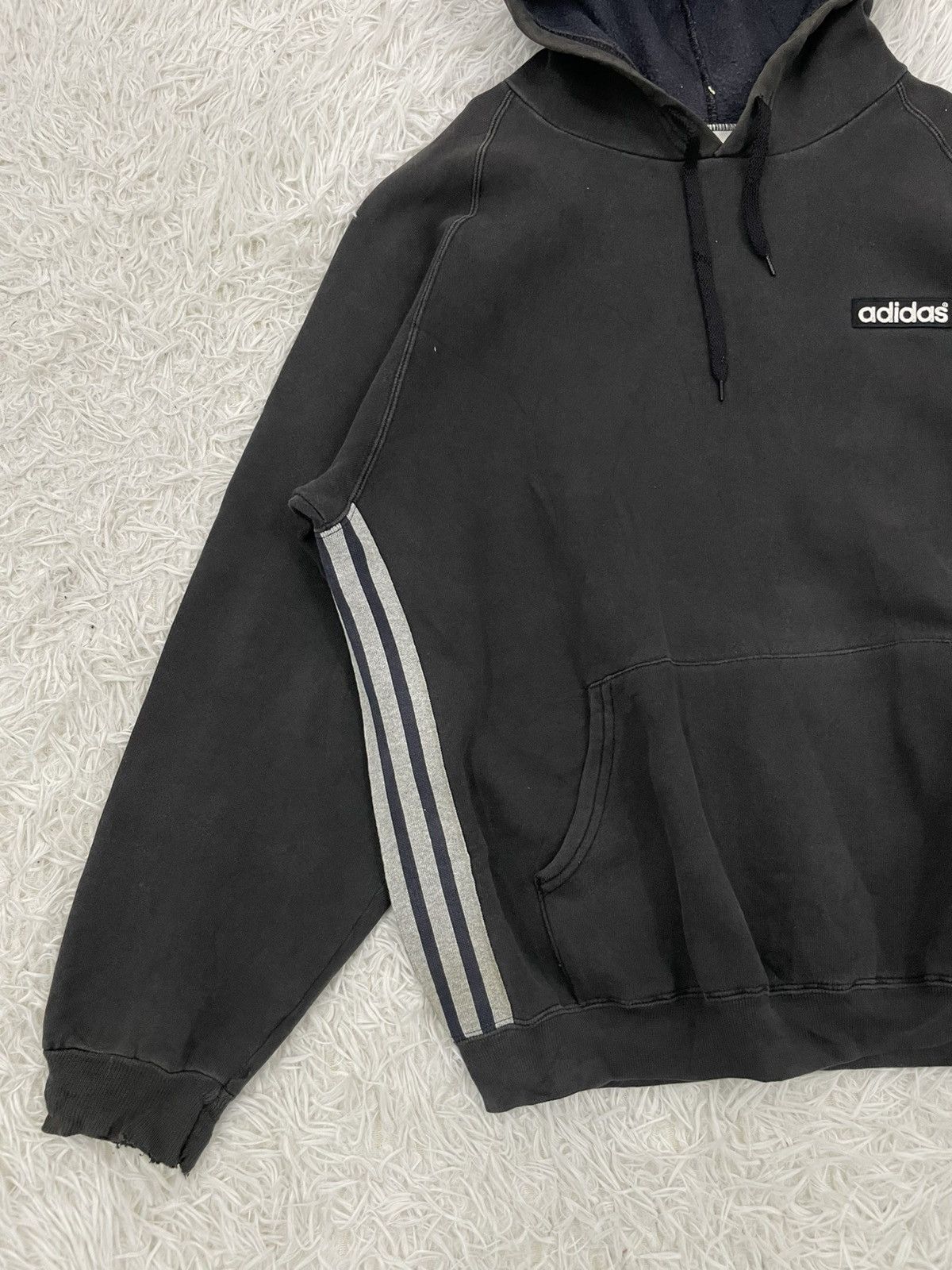 Adidas Vintage 90s Adidas Side Tape Hoodie Made in Usa Size US M / EU 48-50 / 2 - 3 Thumbnail